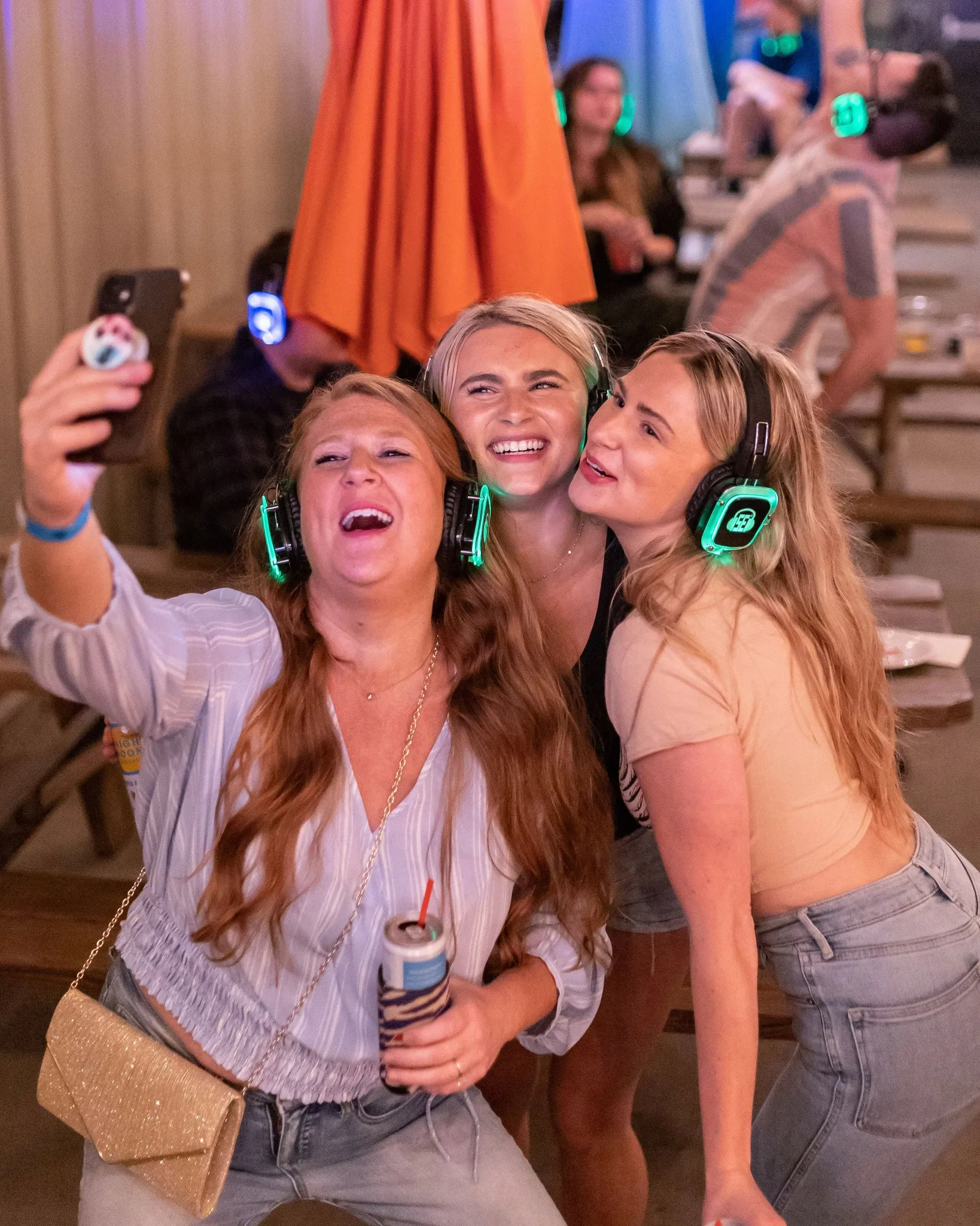 SE2 Silent Disco crowd with glowing headphones