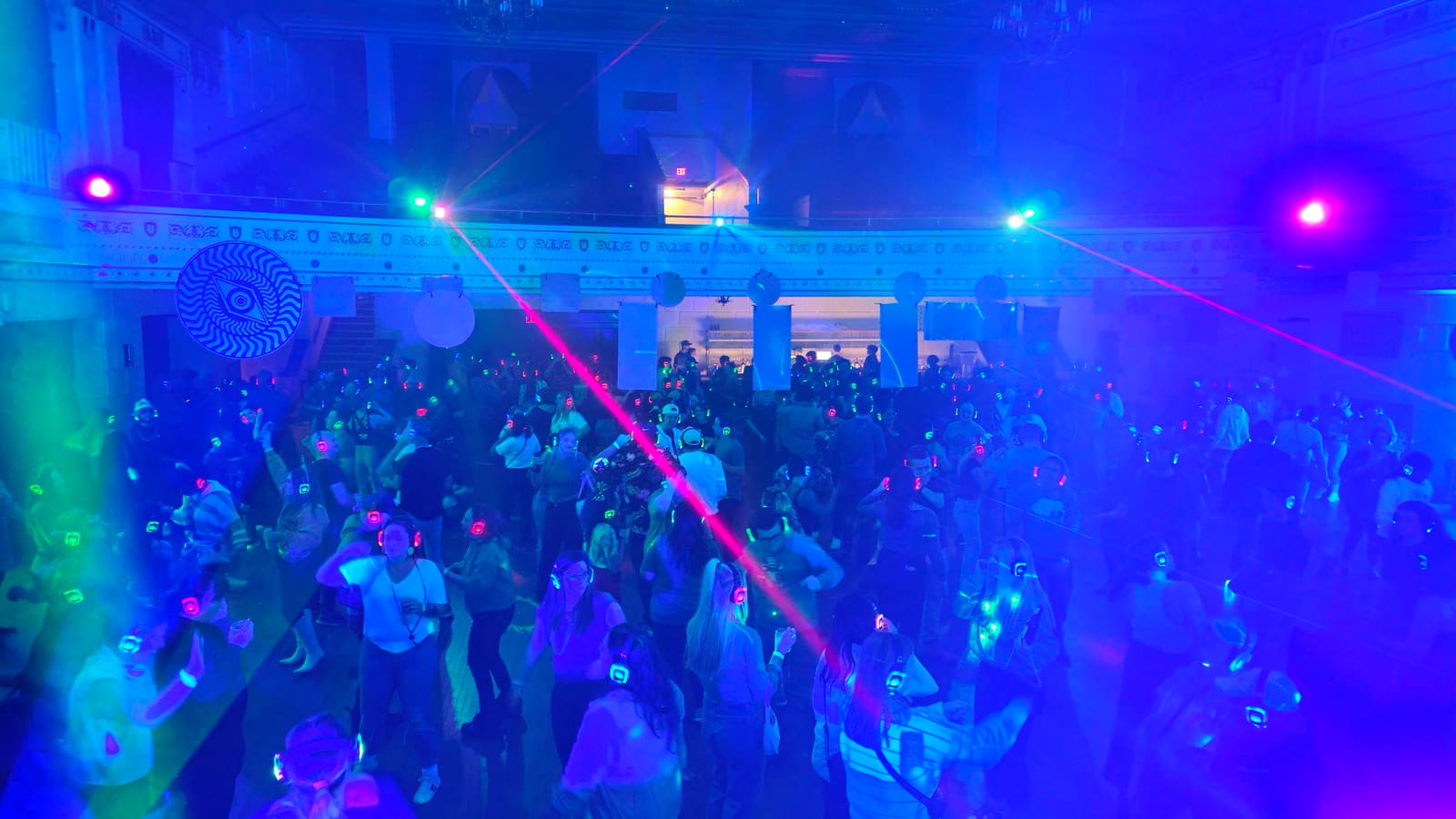 SE2 silent disco guests dancing