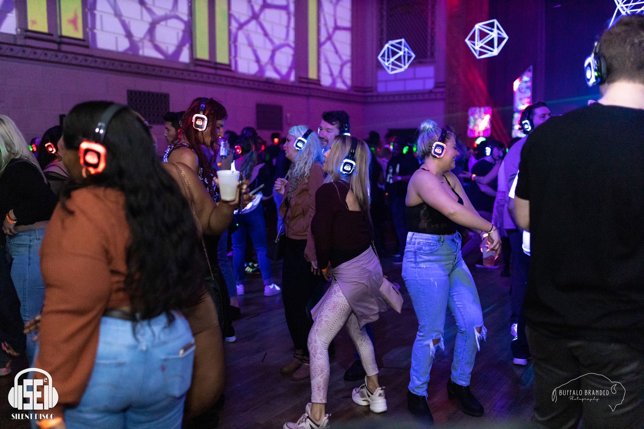 SE2 Silent Disco guests at 500 Pearl in Buffalo.