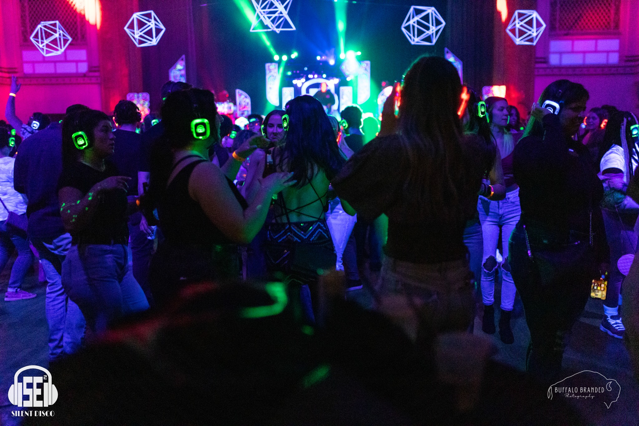 SE2 Silent Disco guests at 500 Pearl in Buffalo.