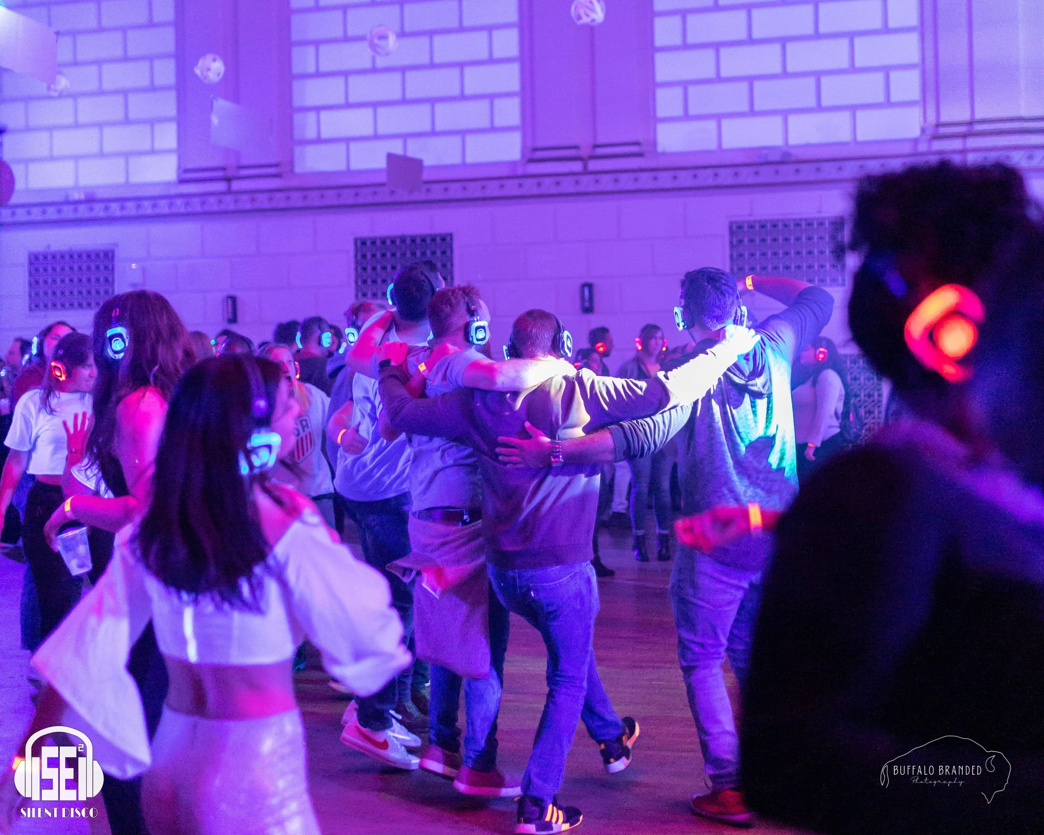 SE2 Silent Disco guests at 500 Pearl in Buffalo.