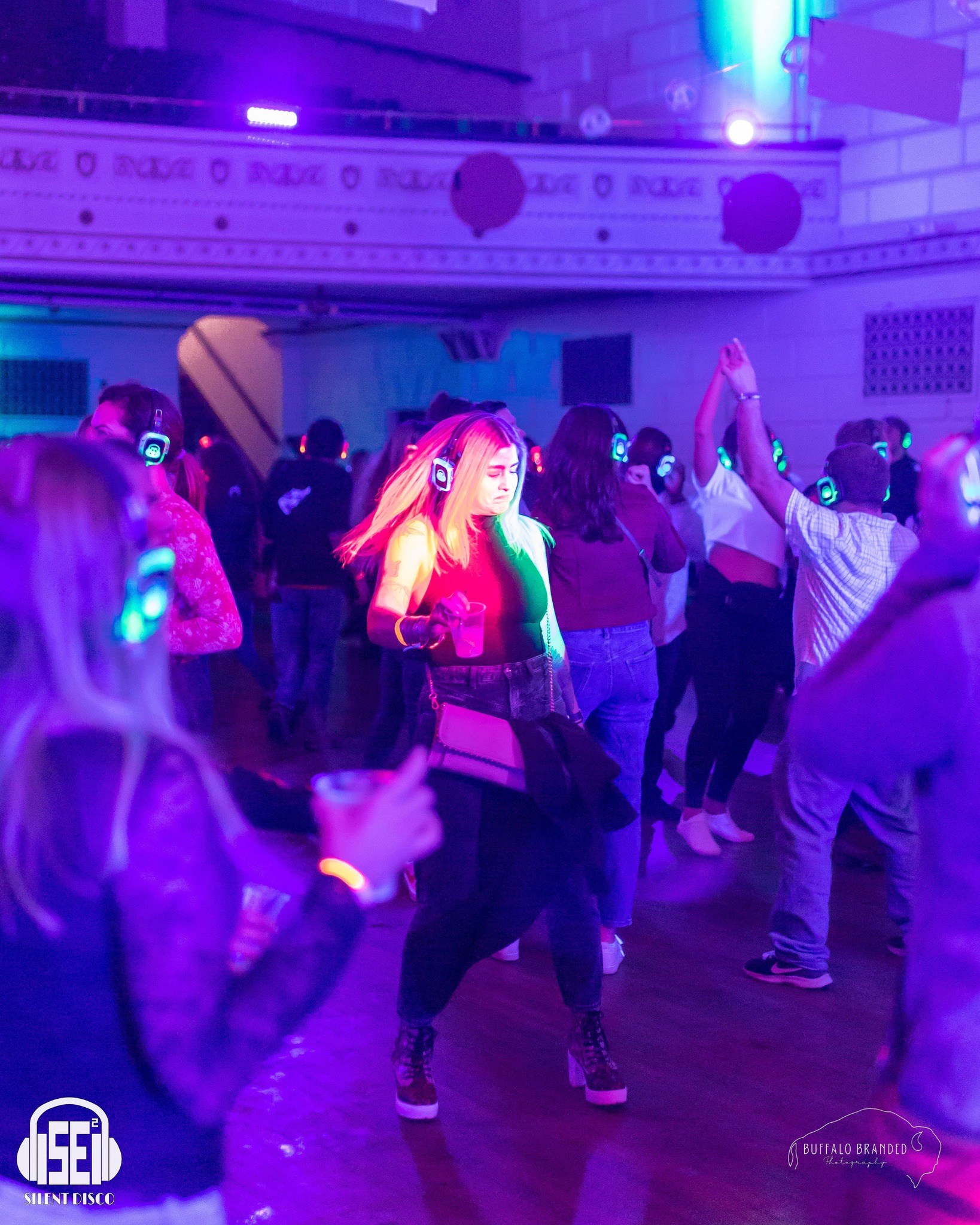 SE2 Silent Disco guests at 500 Pearl in Buffalo.