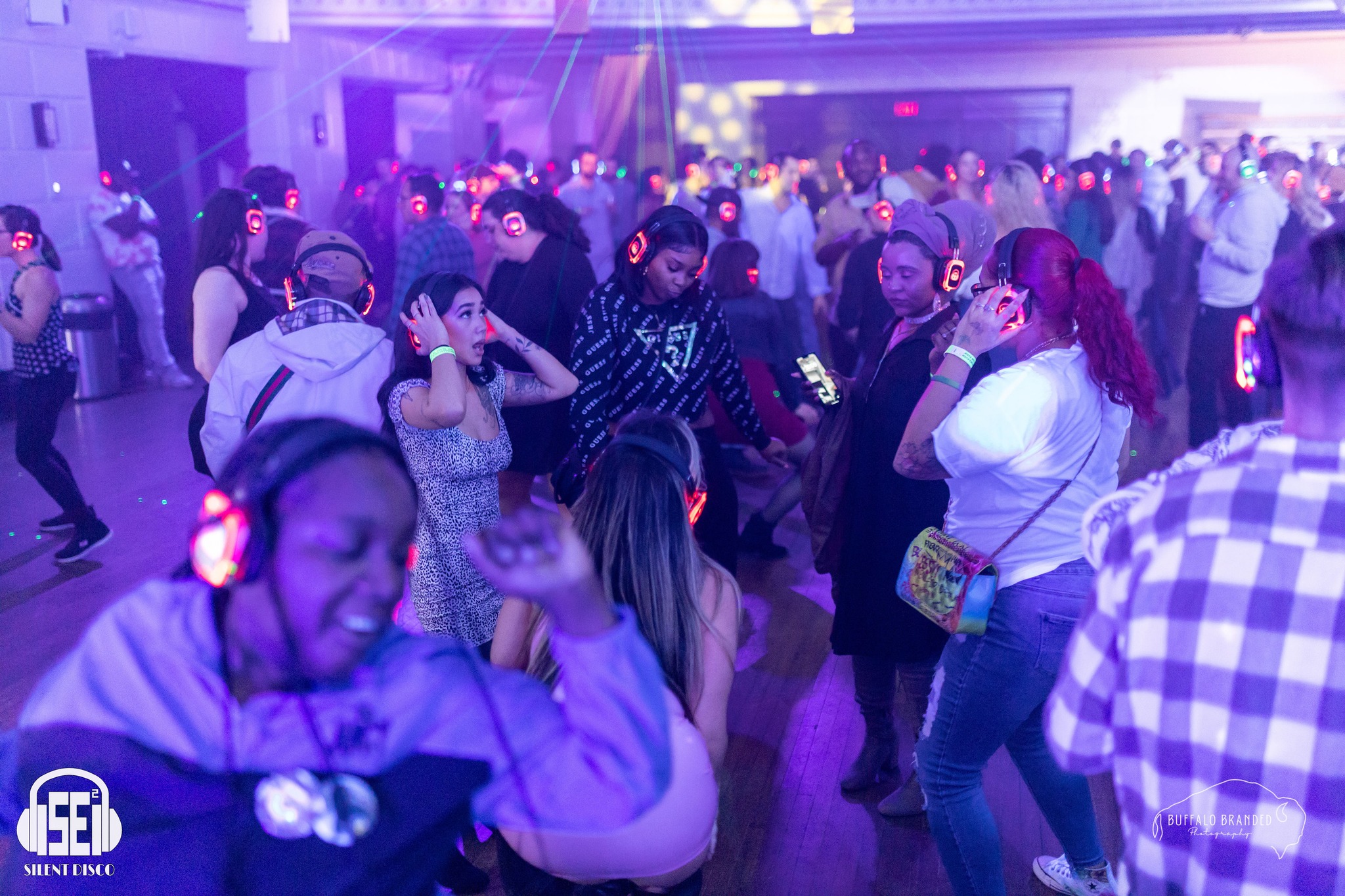 SE2 Silent Disco guests at 500 Pearl in Buffalo.
