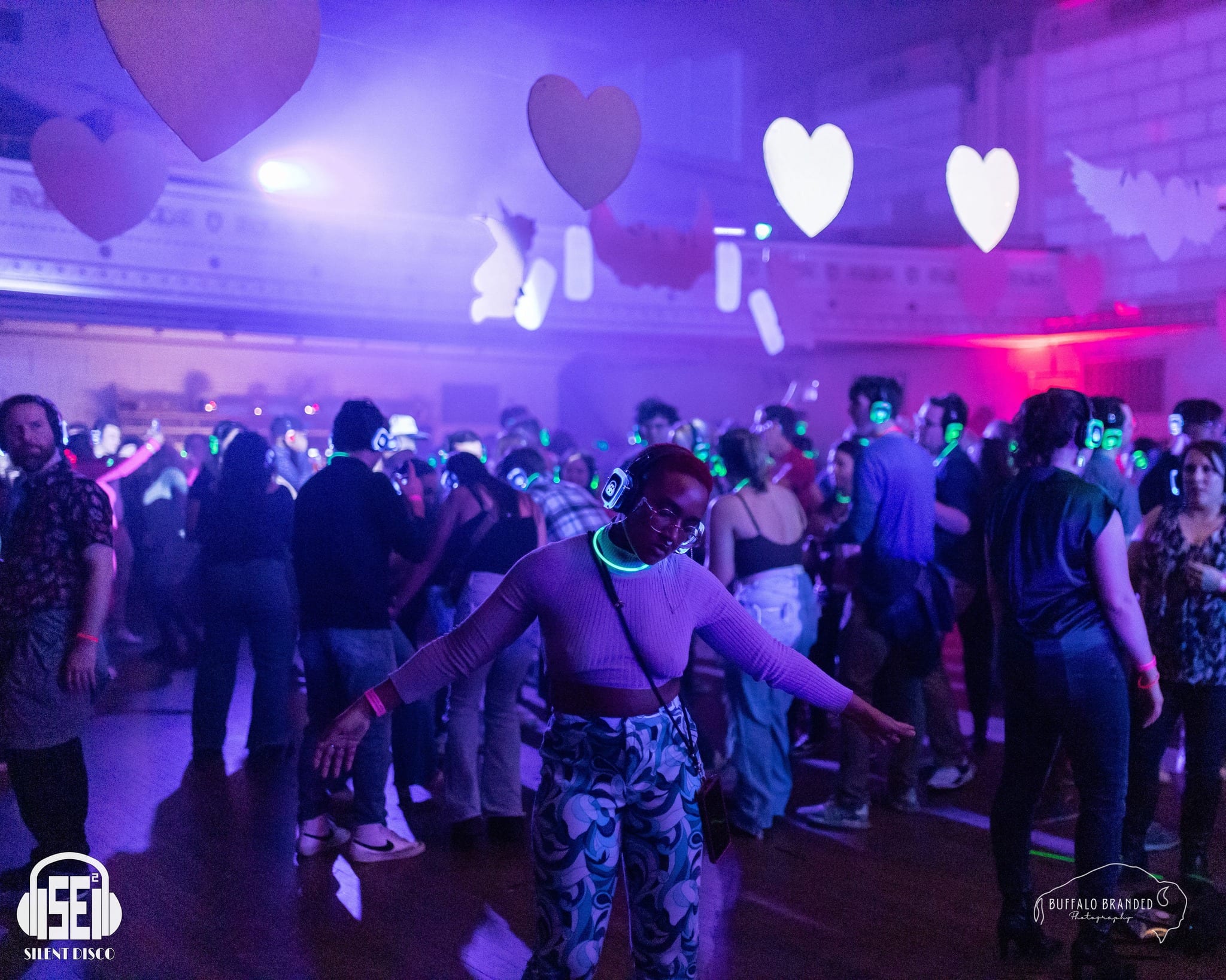 SE2 Silent Disco guests at 500 Pearl in Buffalo.
