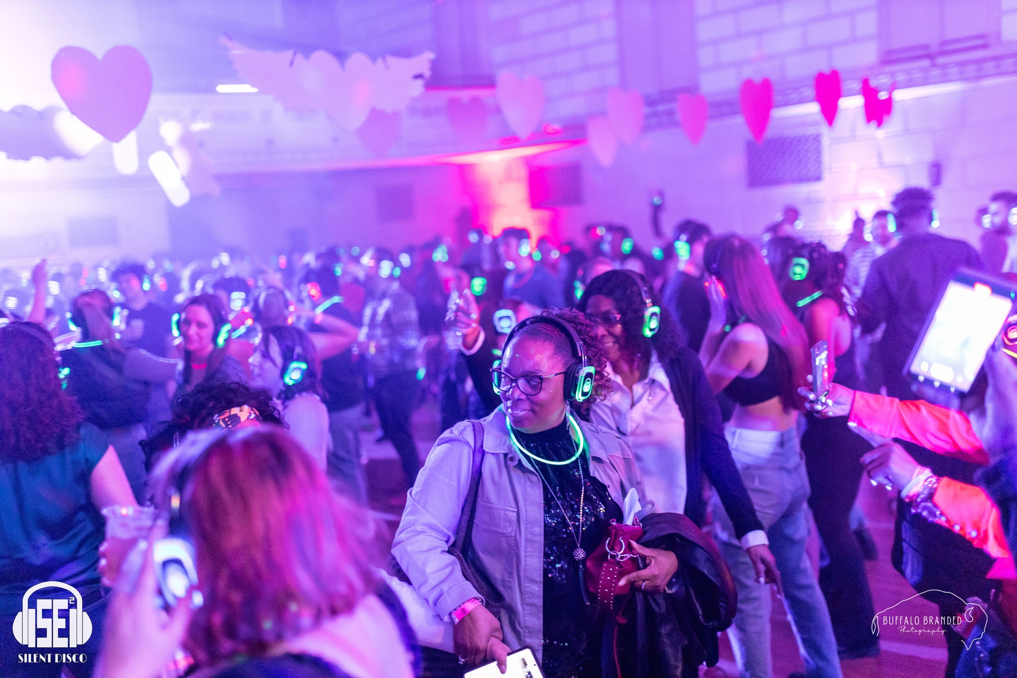 SE2 Silent Disco guests at 500 Pearl in Buffalo.