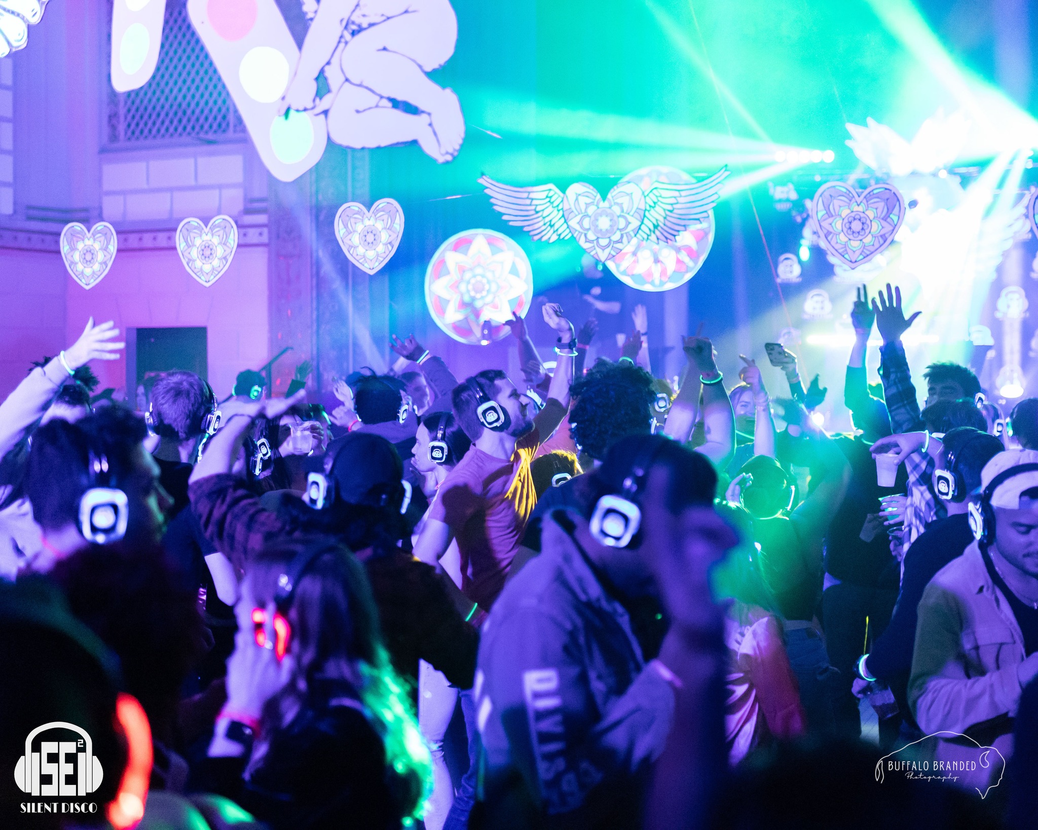 SE2 Silent Disco guests at 500 Pearl in Buffalo.