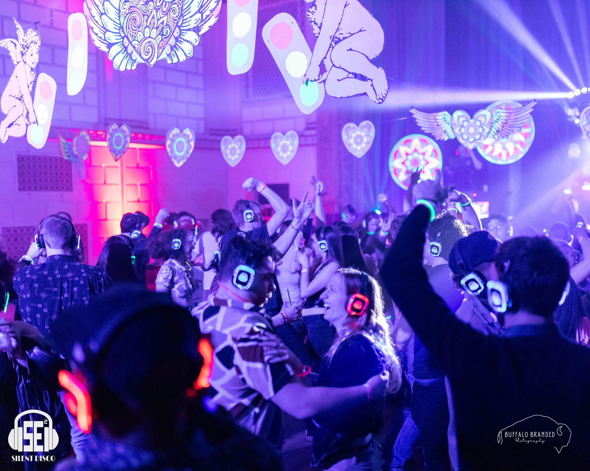 SE2 Silent Disco guests at 500 Pearl in Buffalo.