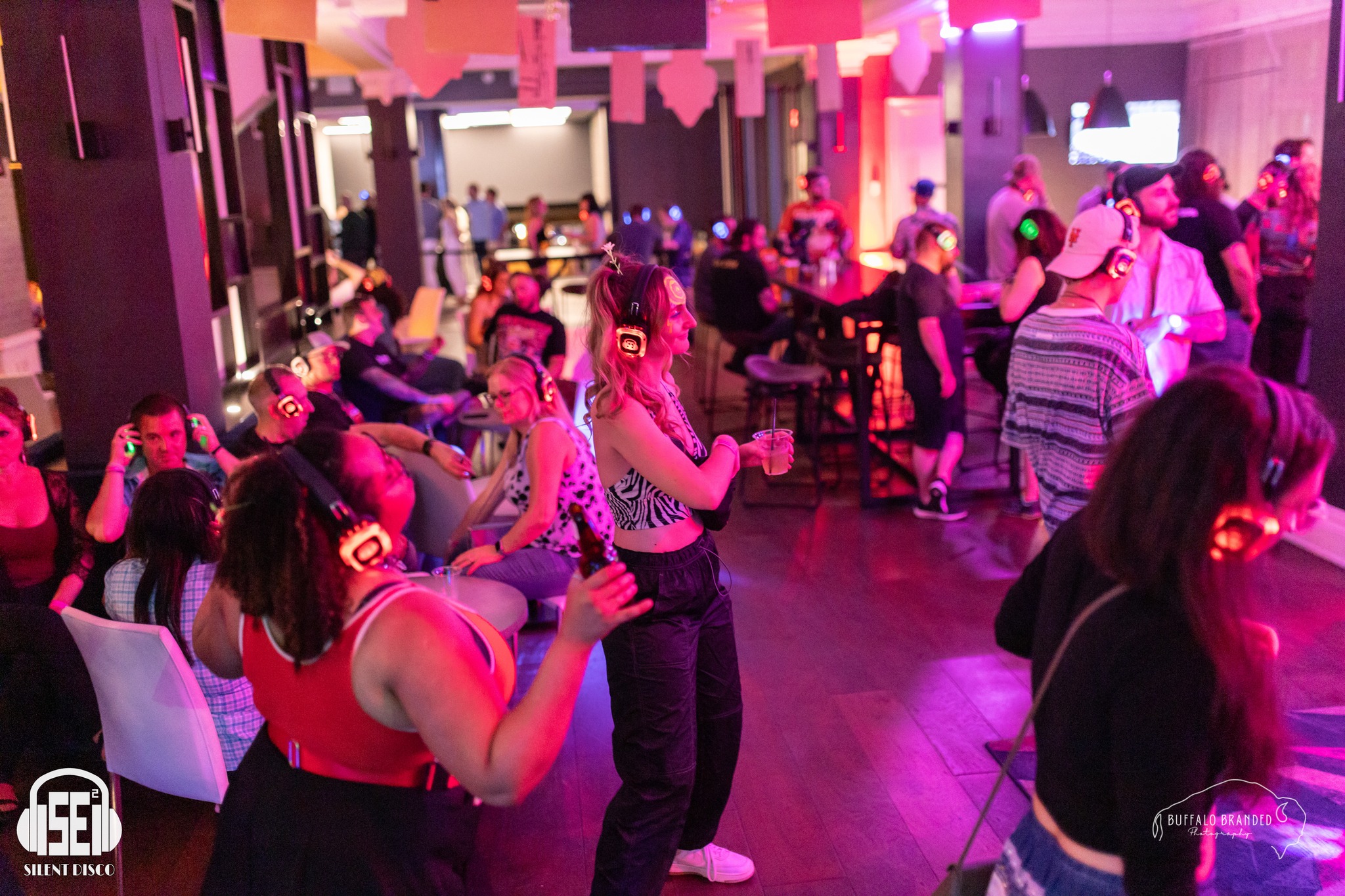 SE2 Silent Disco guests at 500 Pearl in Buffalo.