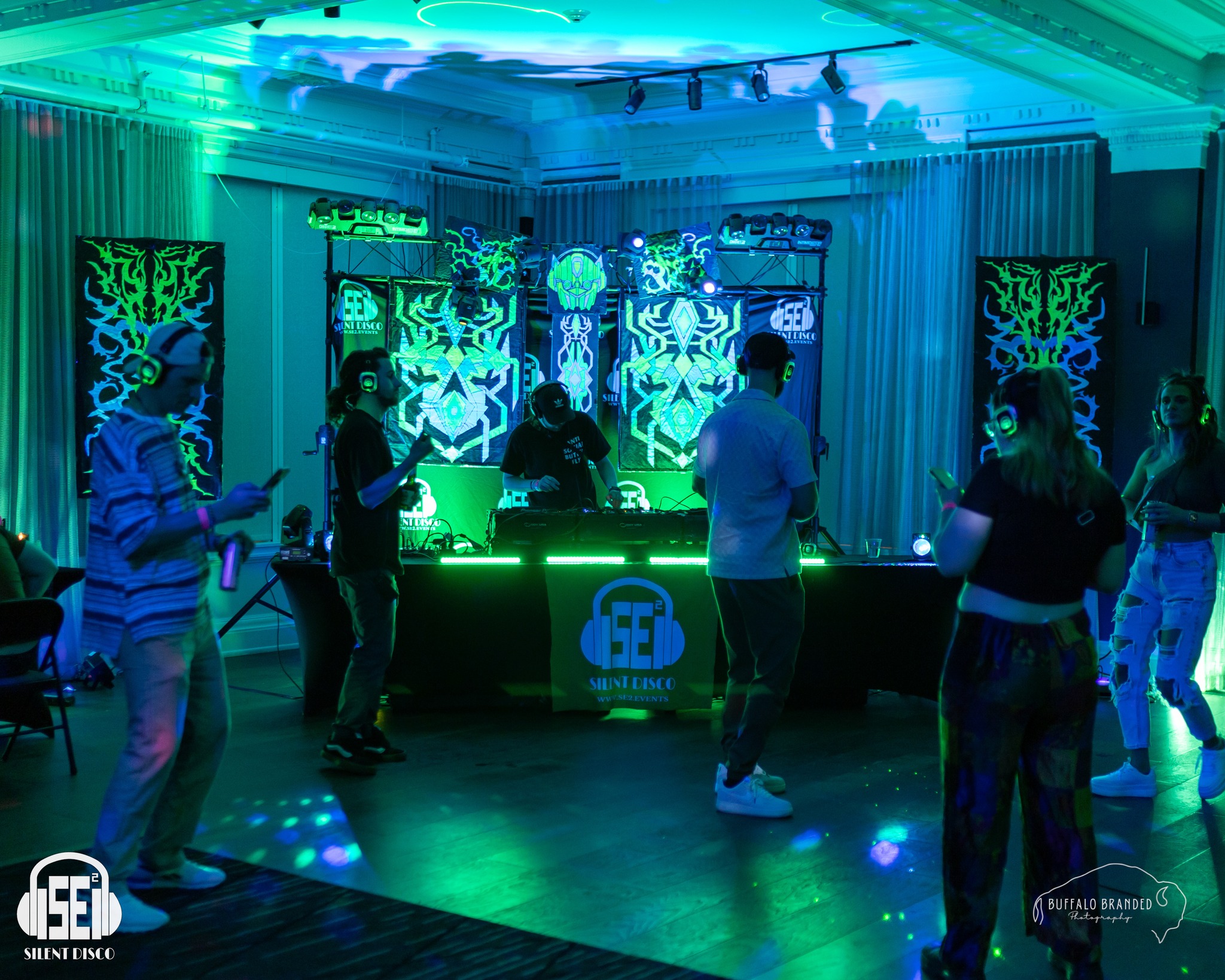 SE2 Silent Disco guests at 500 Pearl in Buffalo.
