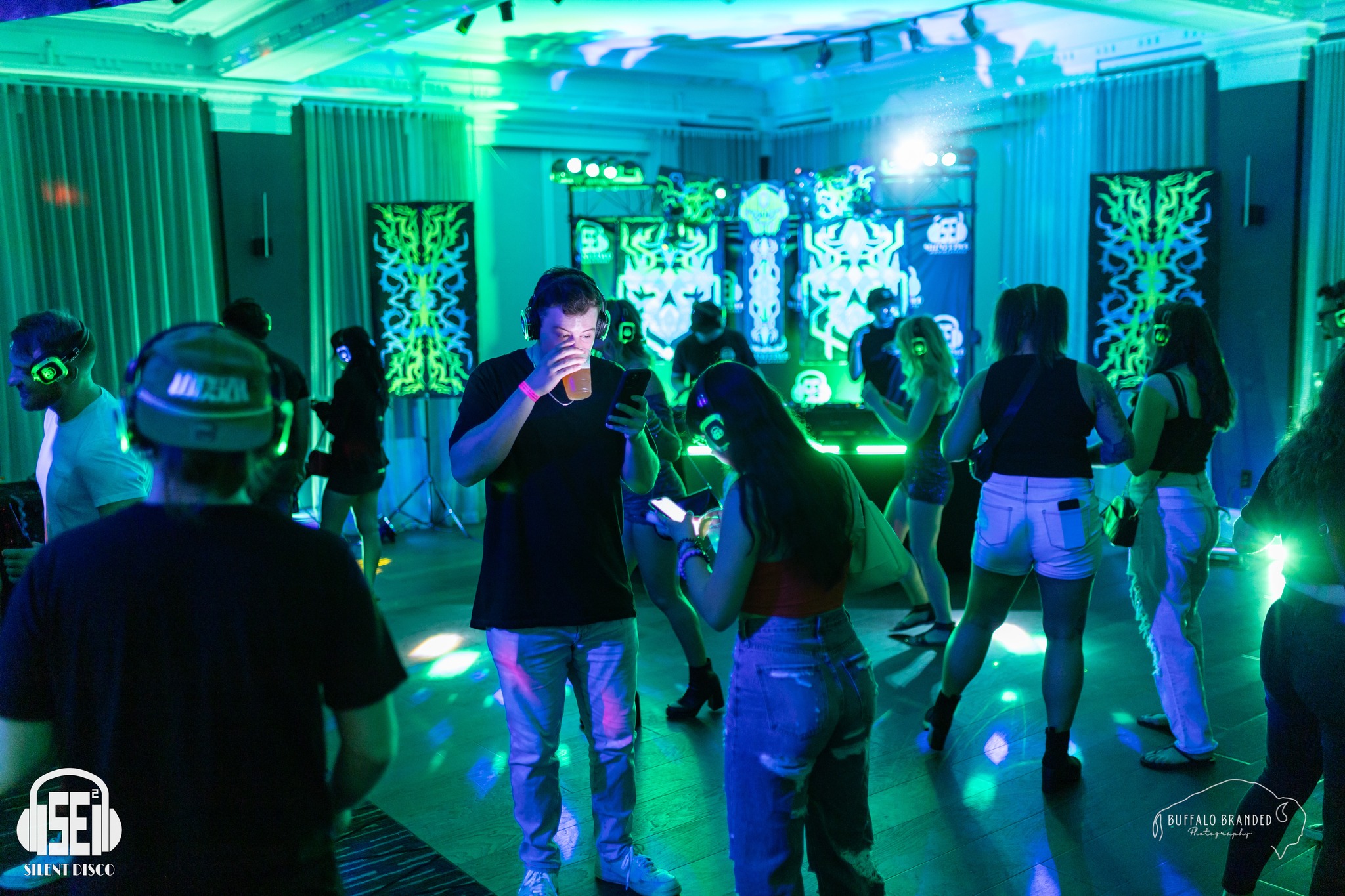 SE2 Silent Disco guests at 500 Pearl in Buffalo.