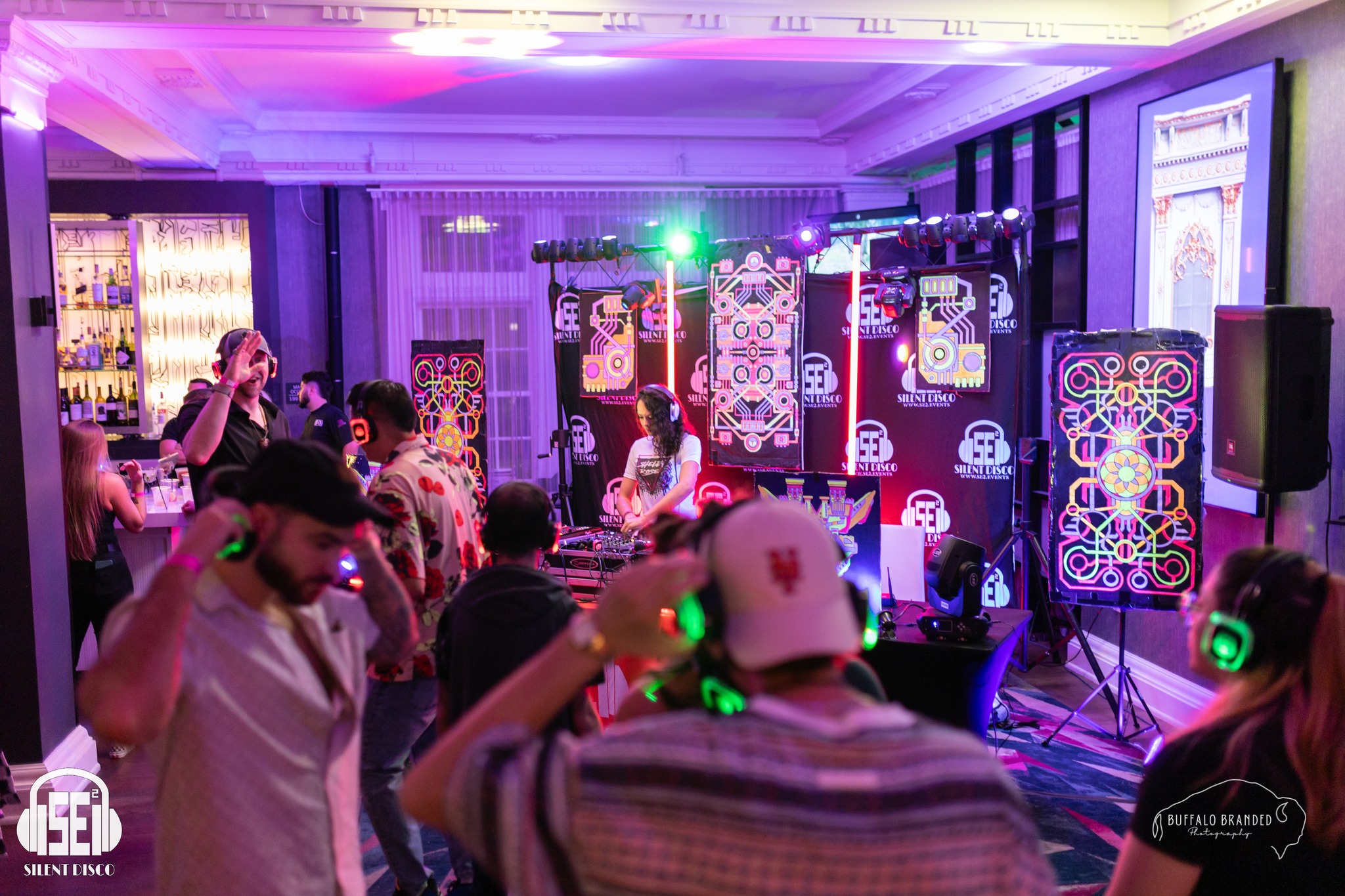 SE2 Silent Disco guests at 500 Pearl in Buffalo.