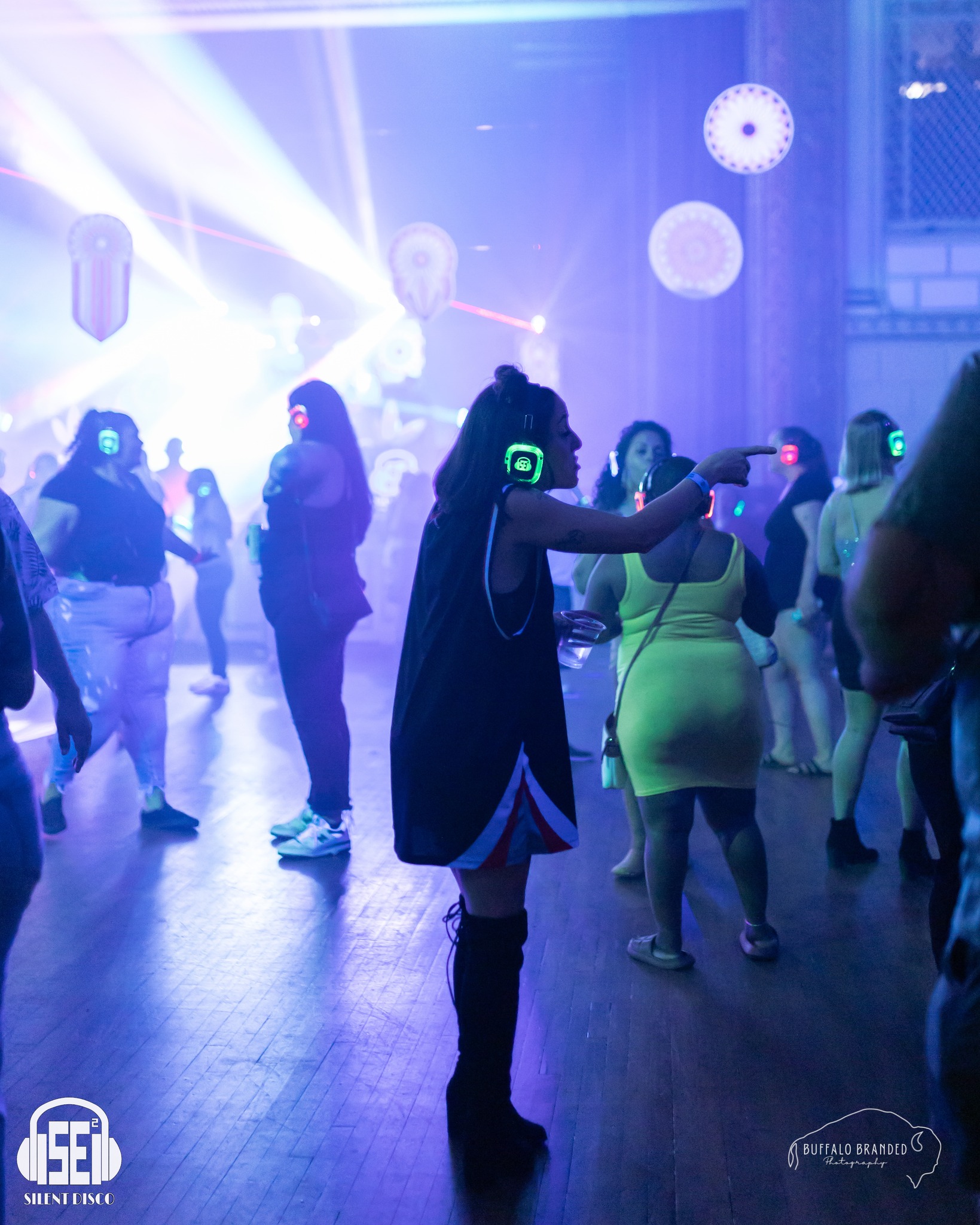SE2 Silent Disco guests at 500 Pearl in Buffalo.