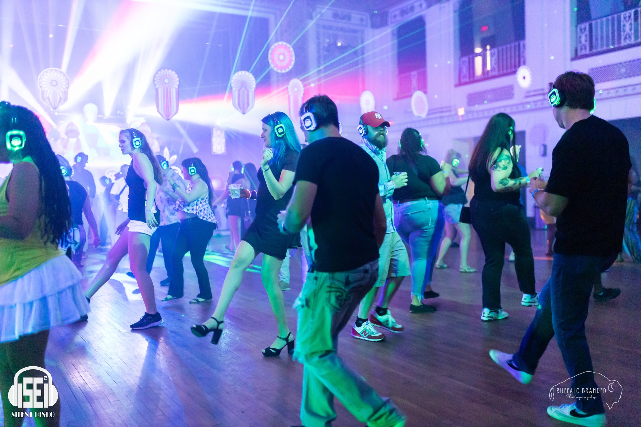 SE2 Silent Disco guests at 500 Pearl in Buffalo.