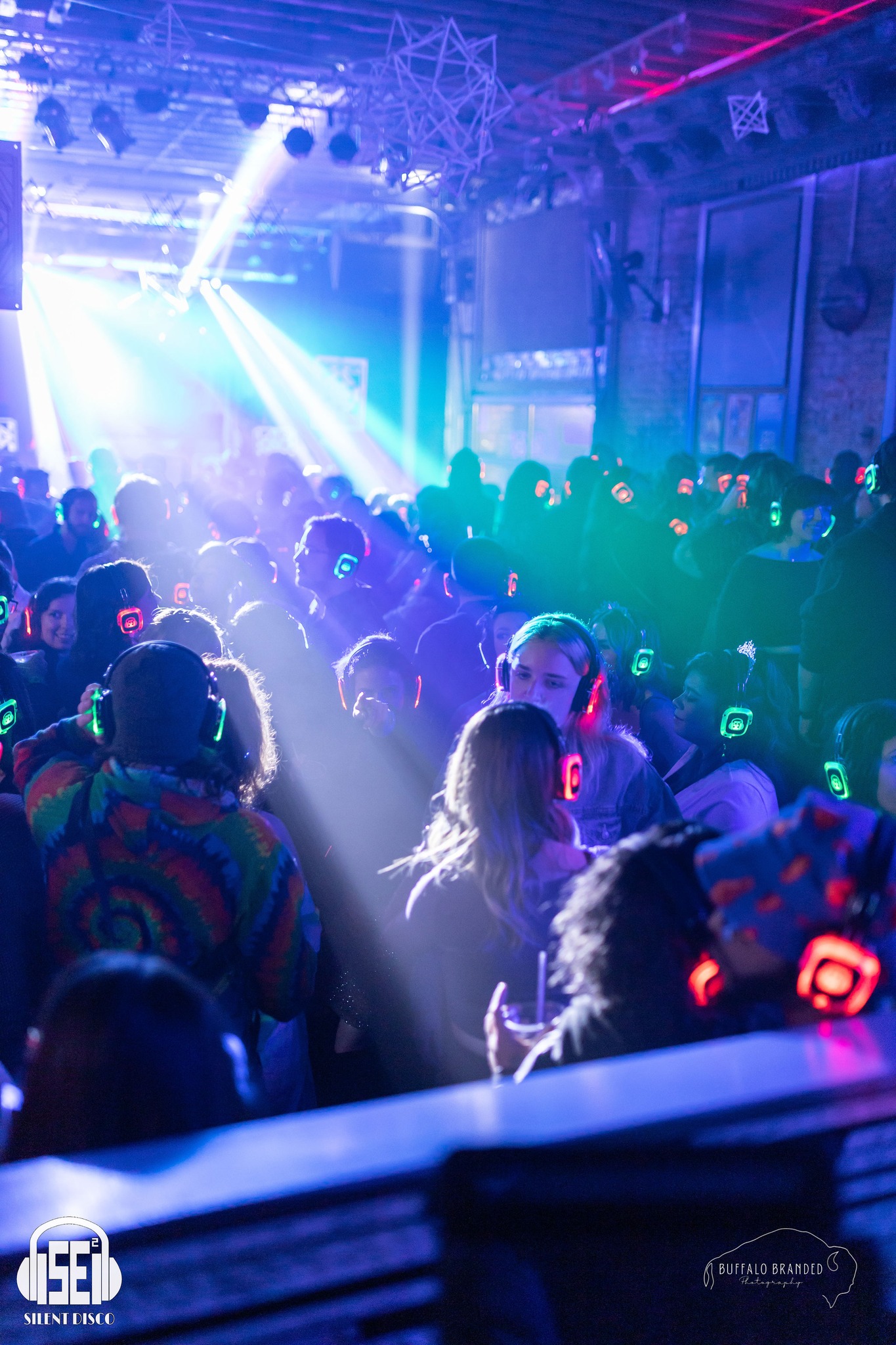SE2 Silent Disco guests at Buffalo Iron Works in Buffalo.