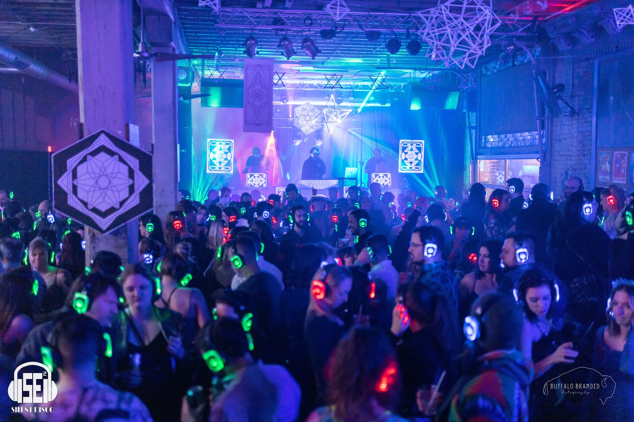 SE2 Silent Disco guests at Buffalo Iron Works in Buffalo.