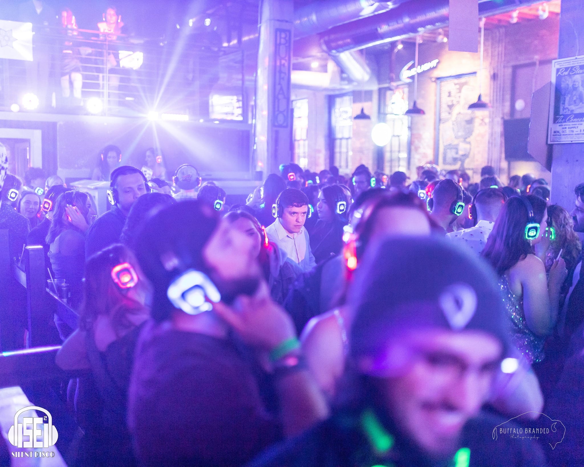 SE2 Silent Disco guests at Buffalo Iron Works in Buffalo.