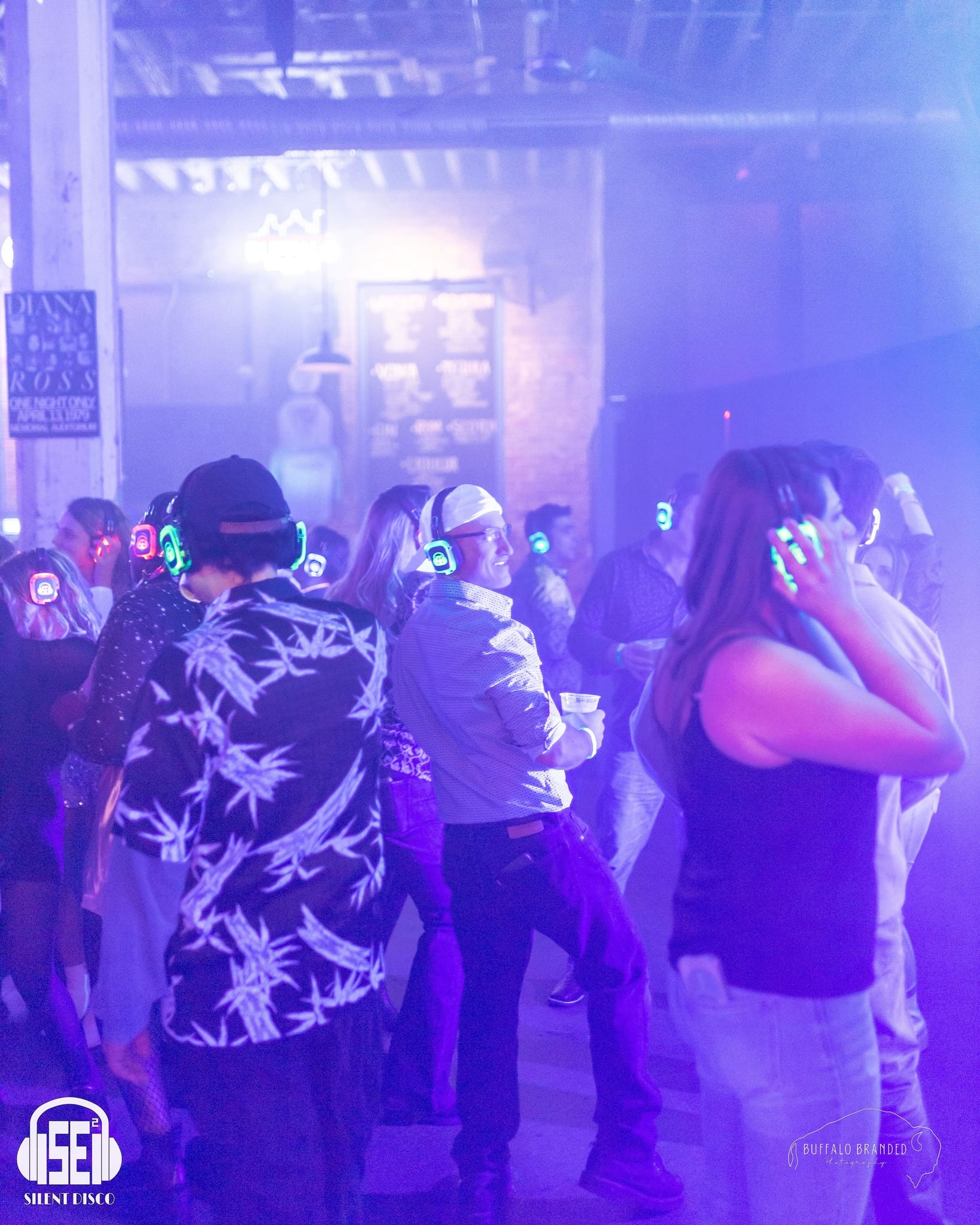 SE2 Silent Disco guests at Buffalo Iron Works in Buffalo.