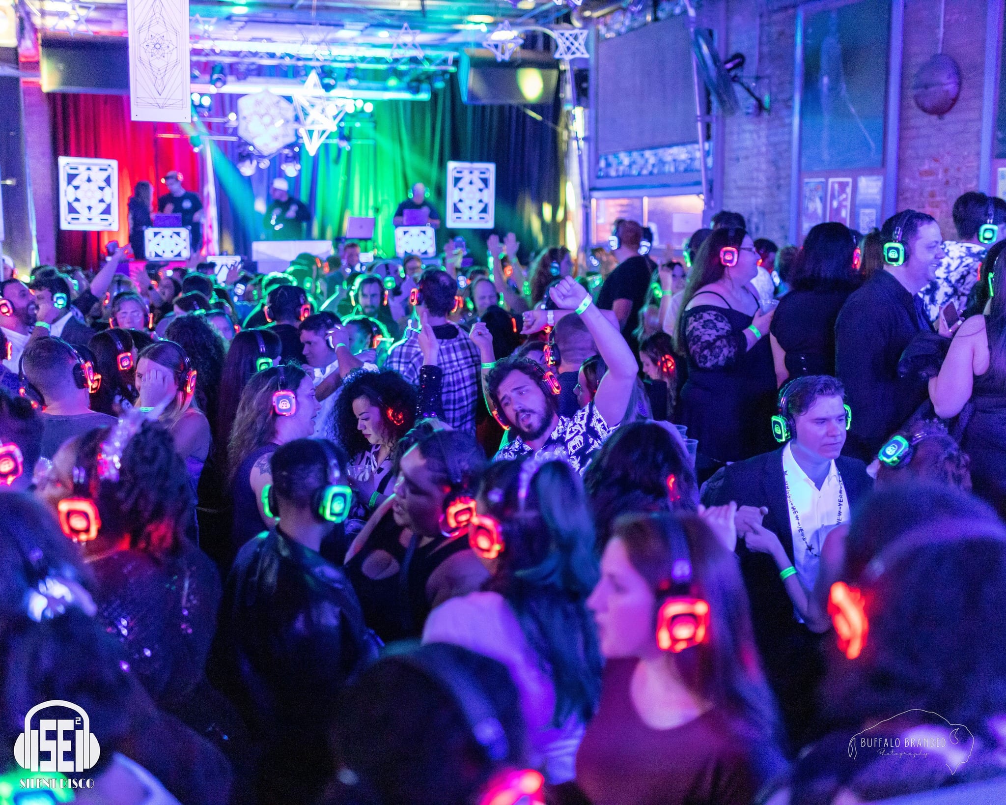 SE2 Silent Disco guests at Buffalo Iron Works in Buffalo.