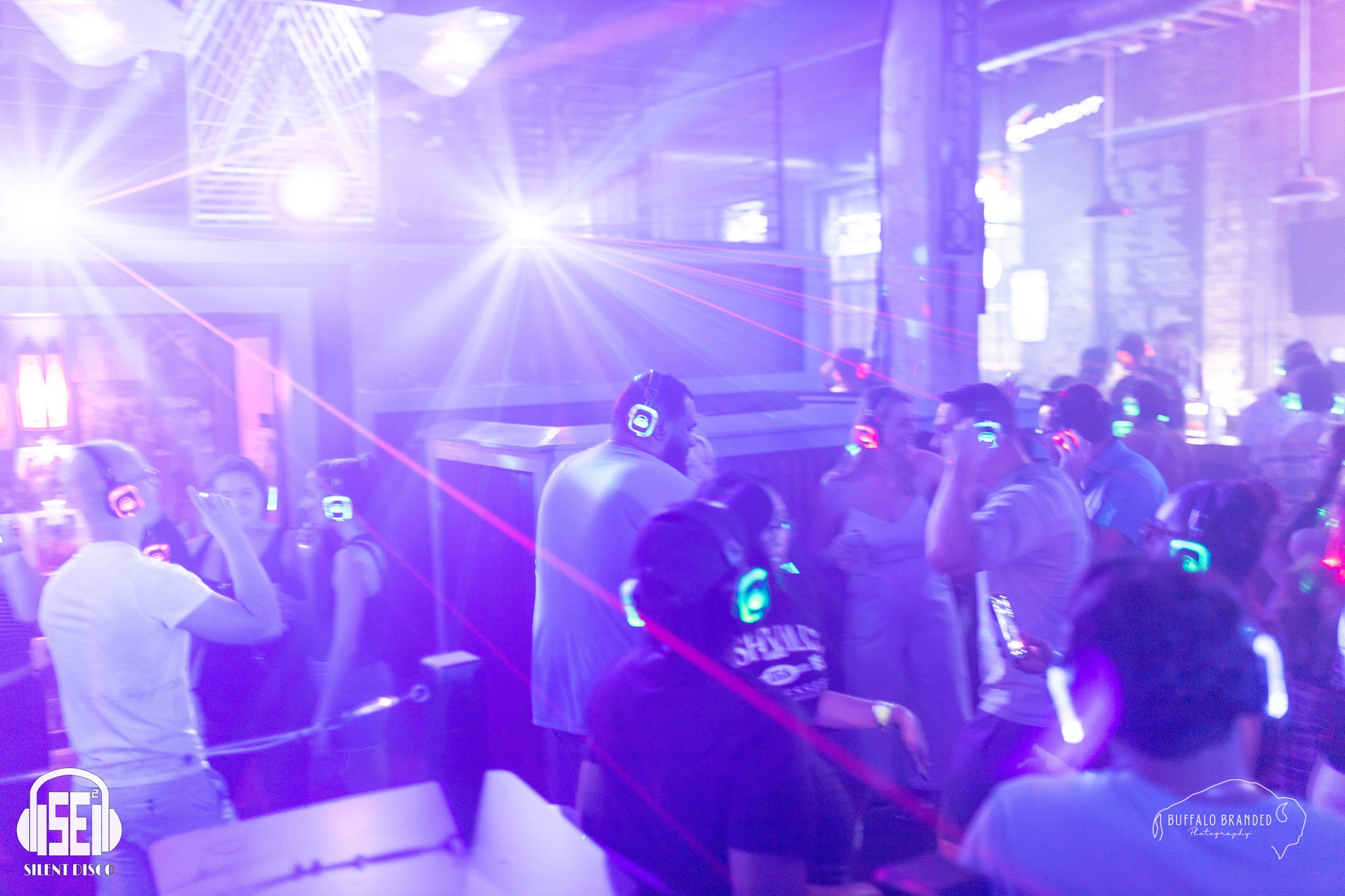 SE2 Silent Disco guests at Buffalo Iron Works in Buffalo.