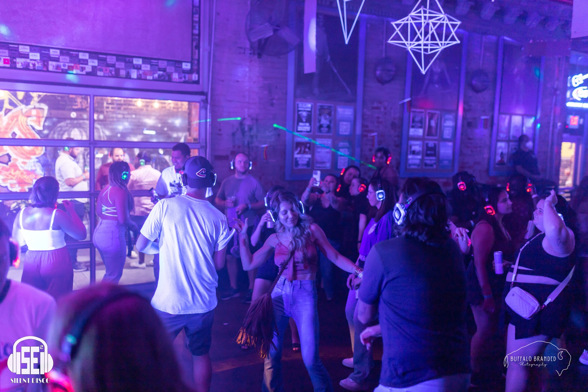 SE2 Silent Disco guests at Buffalo Iron Works in Buffalo.