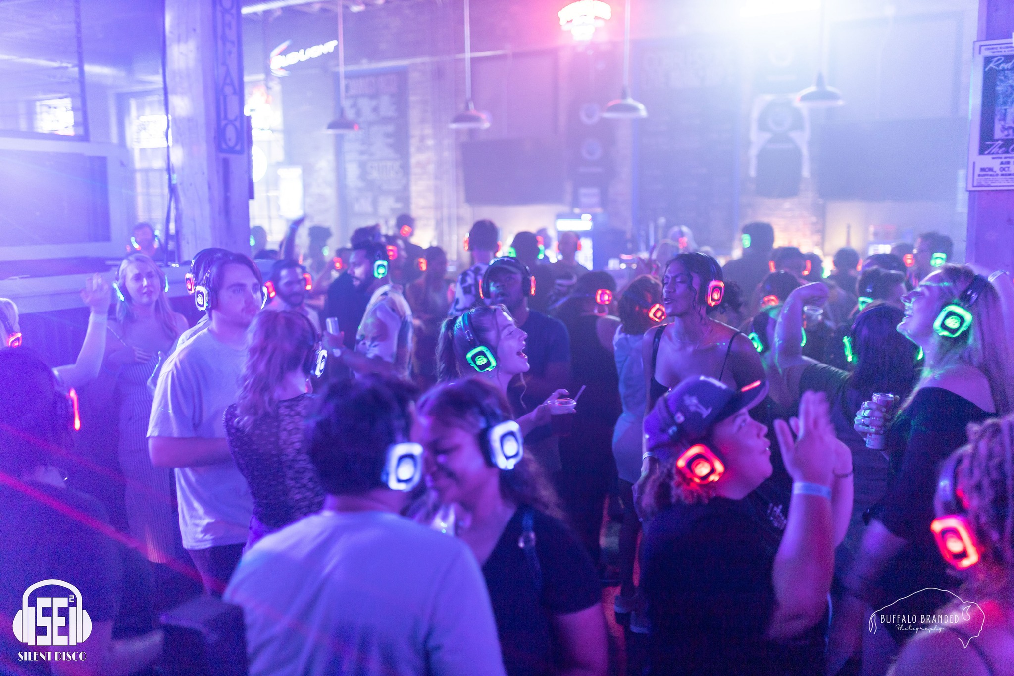 SE2 Silent Disco guests at Buffalo Iron Works in Buffalo.