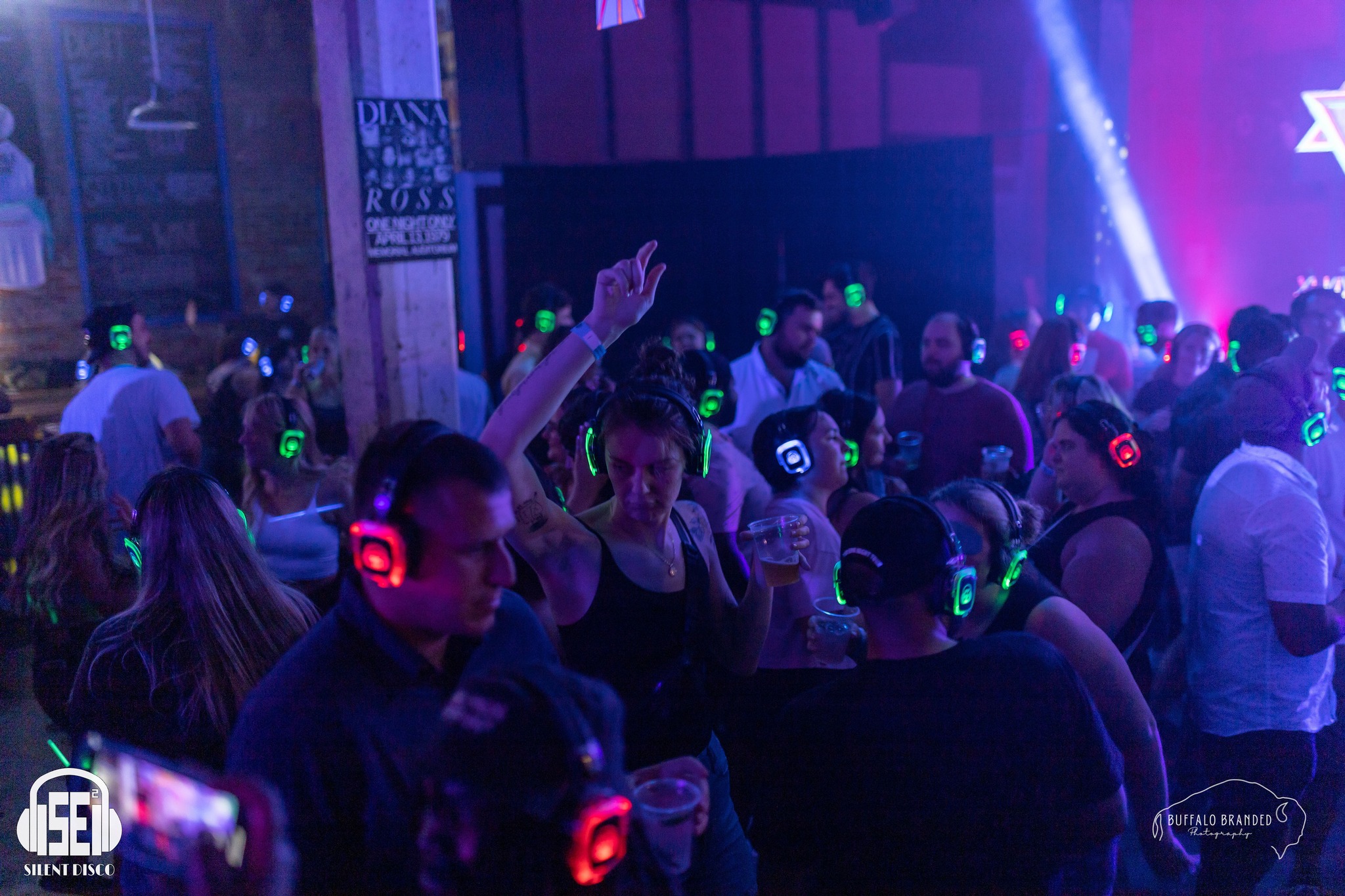 SE2 Silent Disco guests at Buffalo Iron Works in Buffalo.