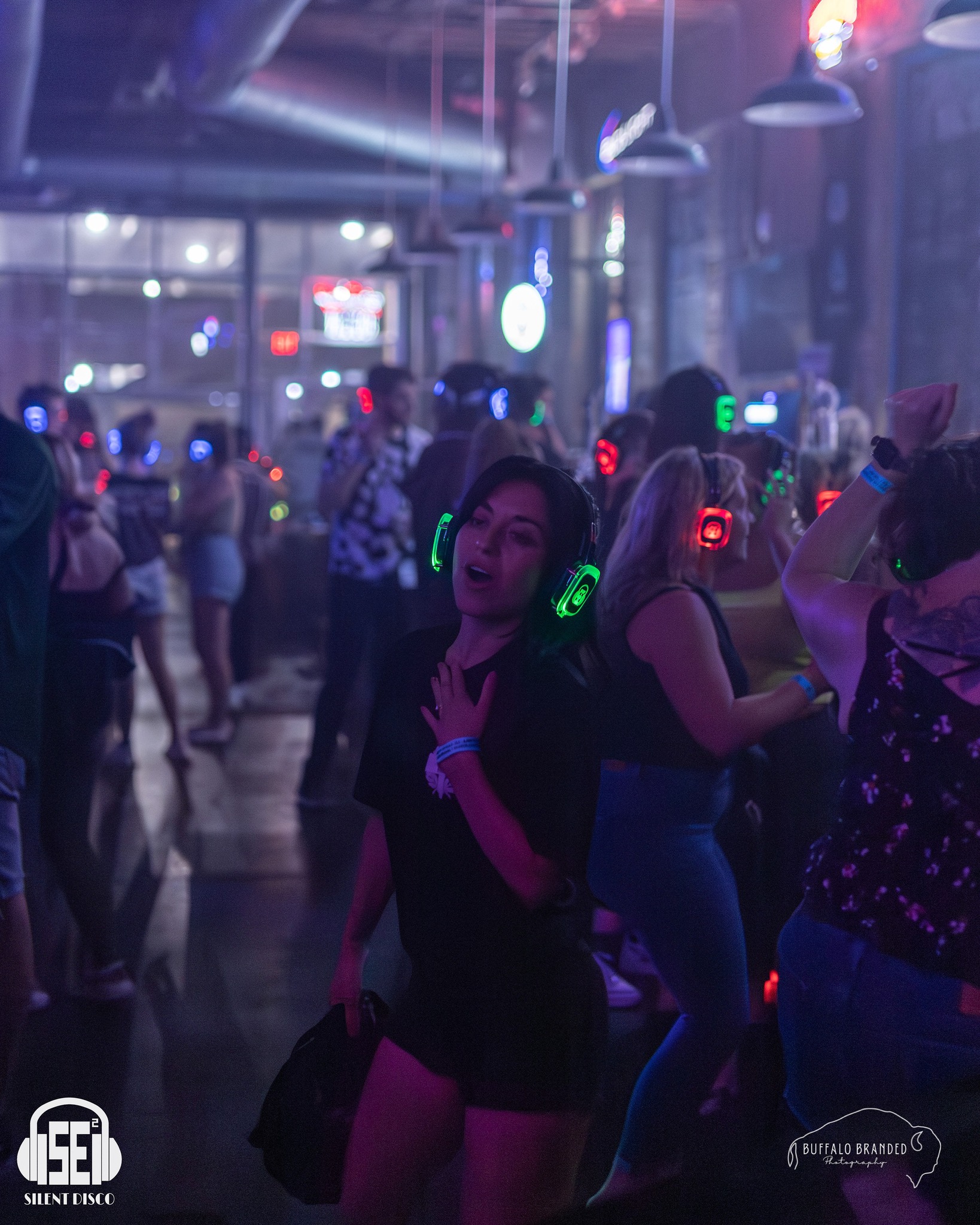 SE2 Silent Disco guests at Buffalo Iron Works in Buffalo.