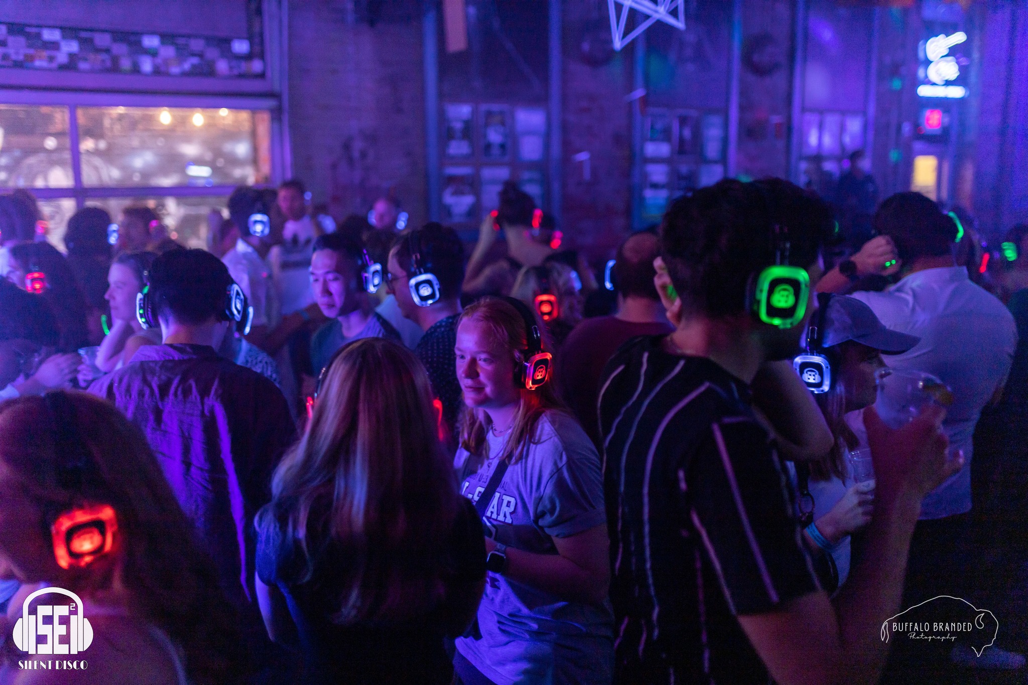 SE2 Silent Disco guests at Buffalo Iron Works in Buffalo.