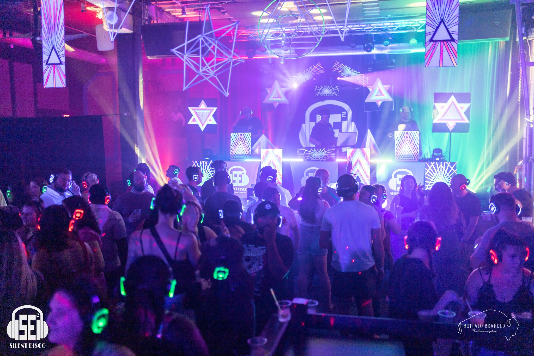 SE2 Silent Disco guests at Buffalo Iron Works in Buffalo.