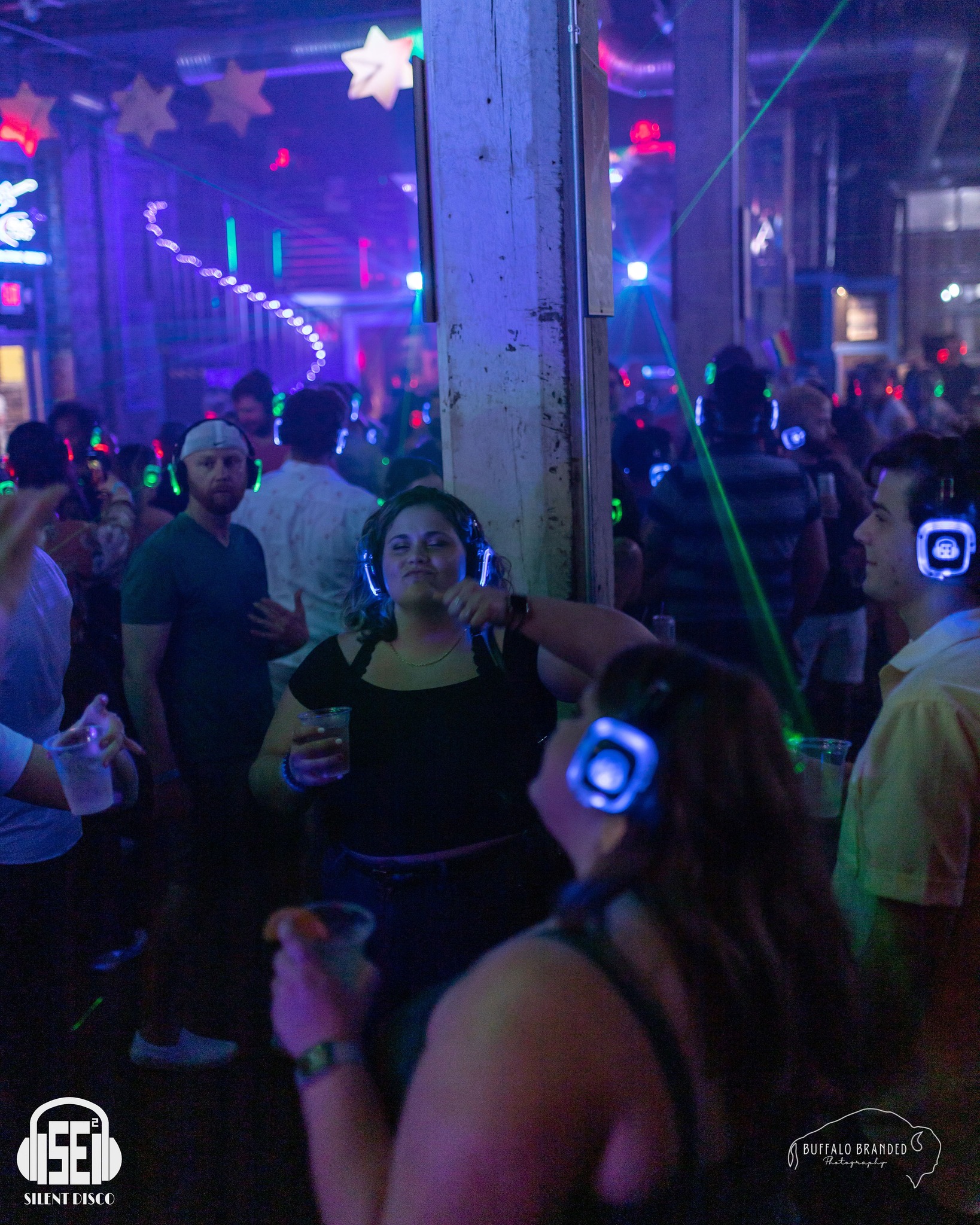 SE2 Silent Disco guests at Buffalo Iron Works in Buffalo.