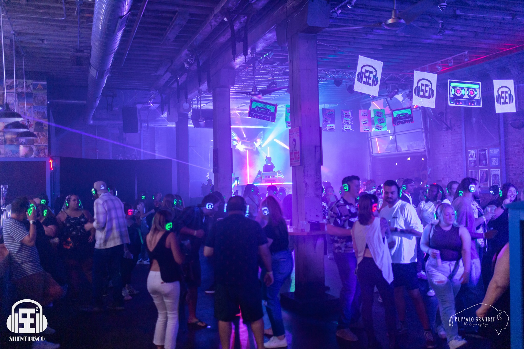SE2 Silent Disco guests at Buffalo Iron Works in Buffalo.