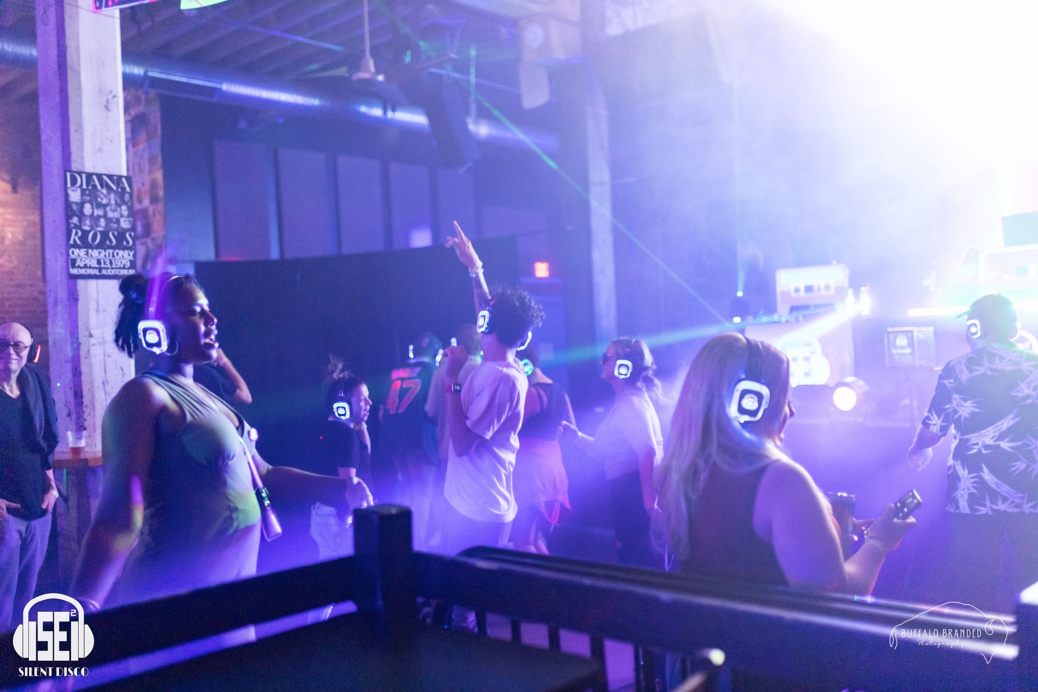 SE2 Silent Disco guests at Buffalo Iron Works in Buffalo.