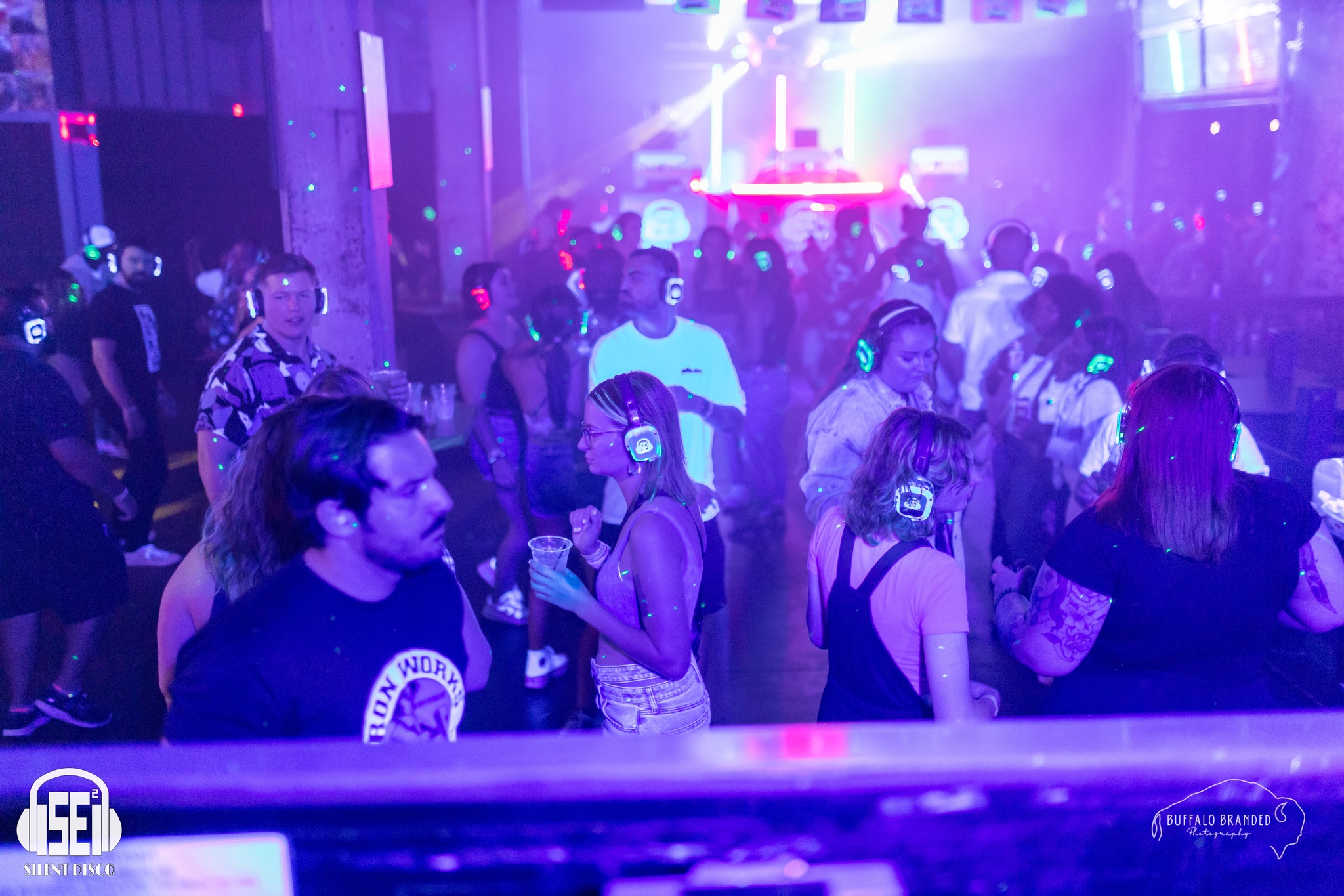 SE2 Silent Disco guests at Buffalo Iron Works in Buffalo.