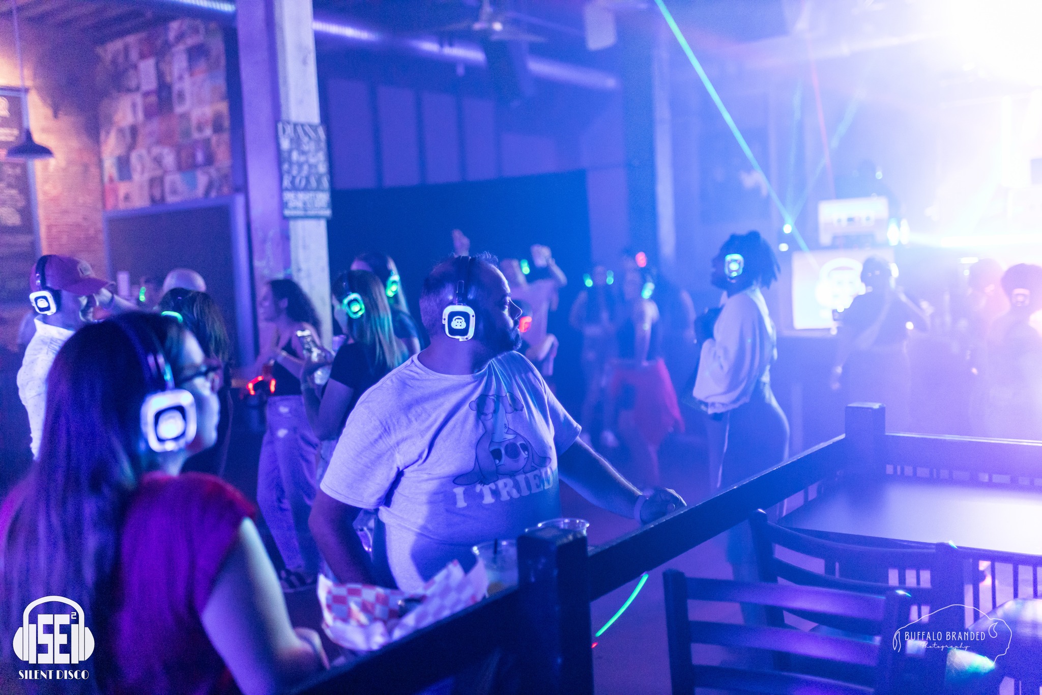 SE2 Silent Disco guests at Buffalo Iron Works in Buffalo.