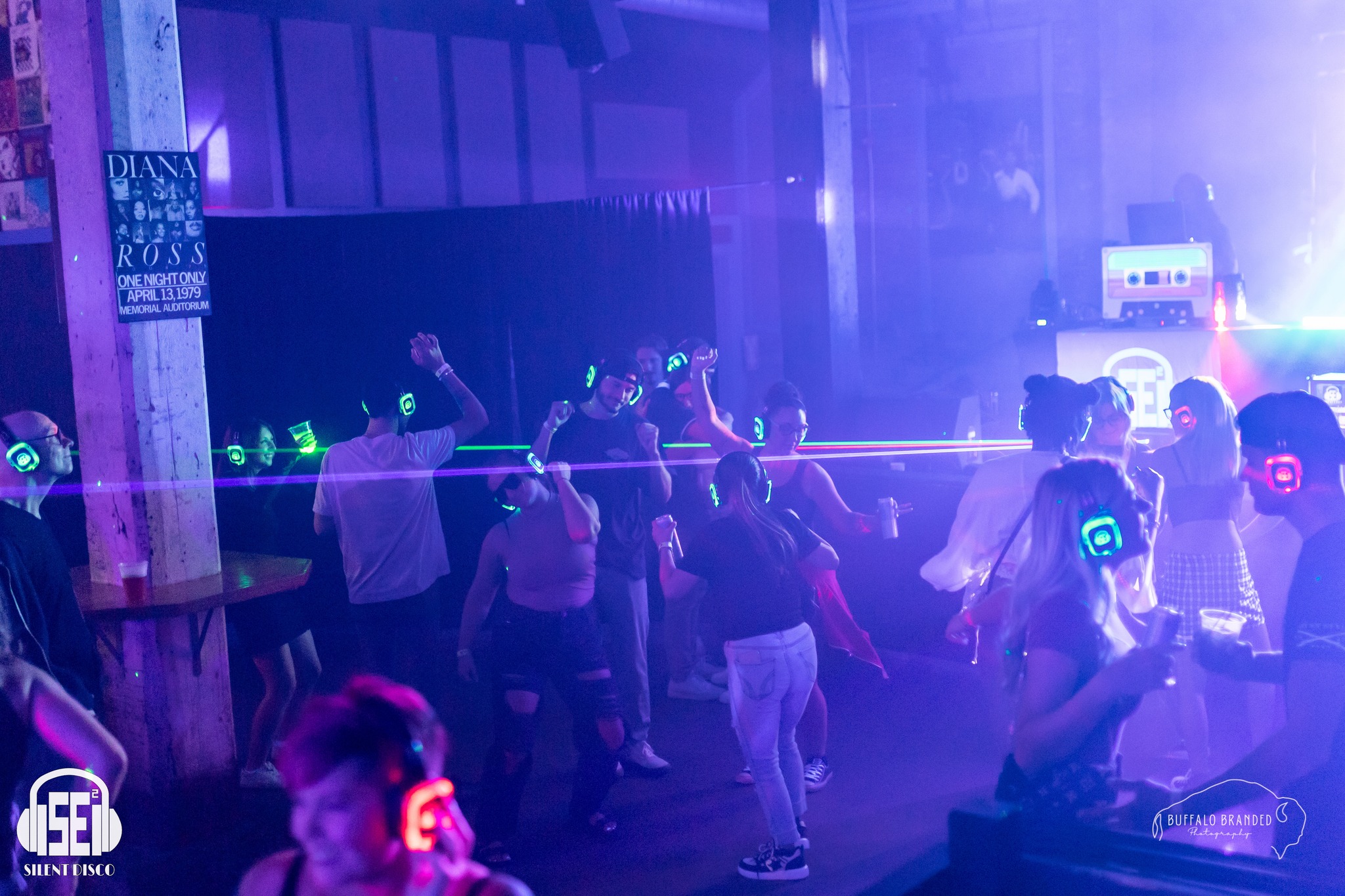 SE2 Silent Disco guests at Buffalo Iron Works in Buffalo.
