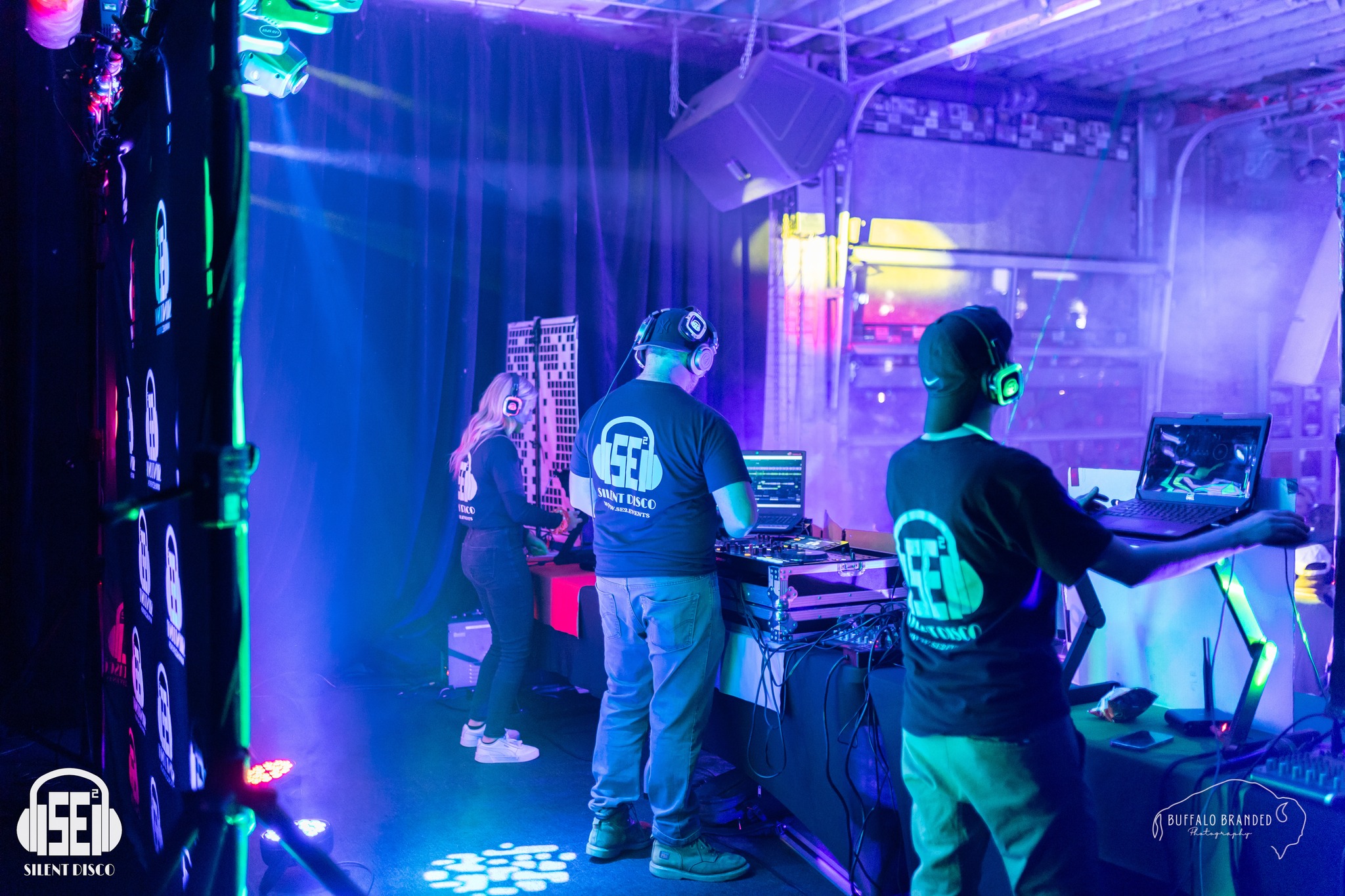 SE2 Silent Disco guests at Buffalo Iron Works in Buffalo.