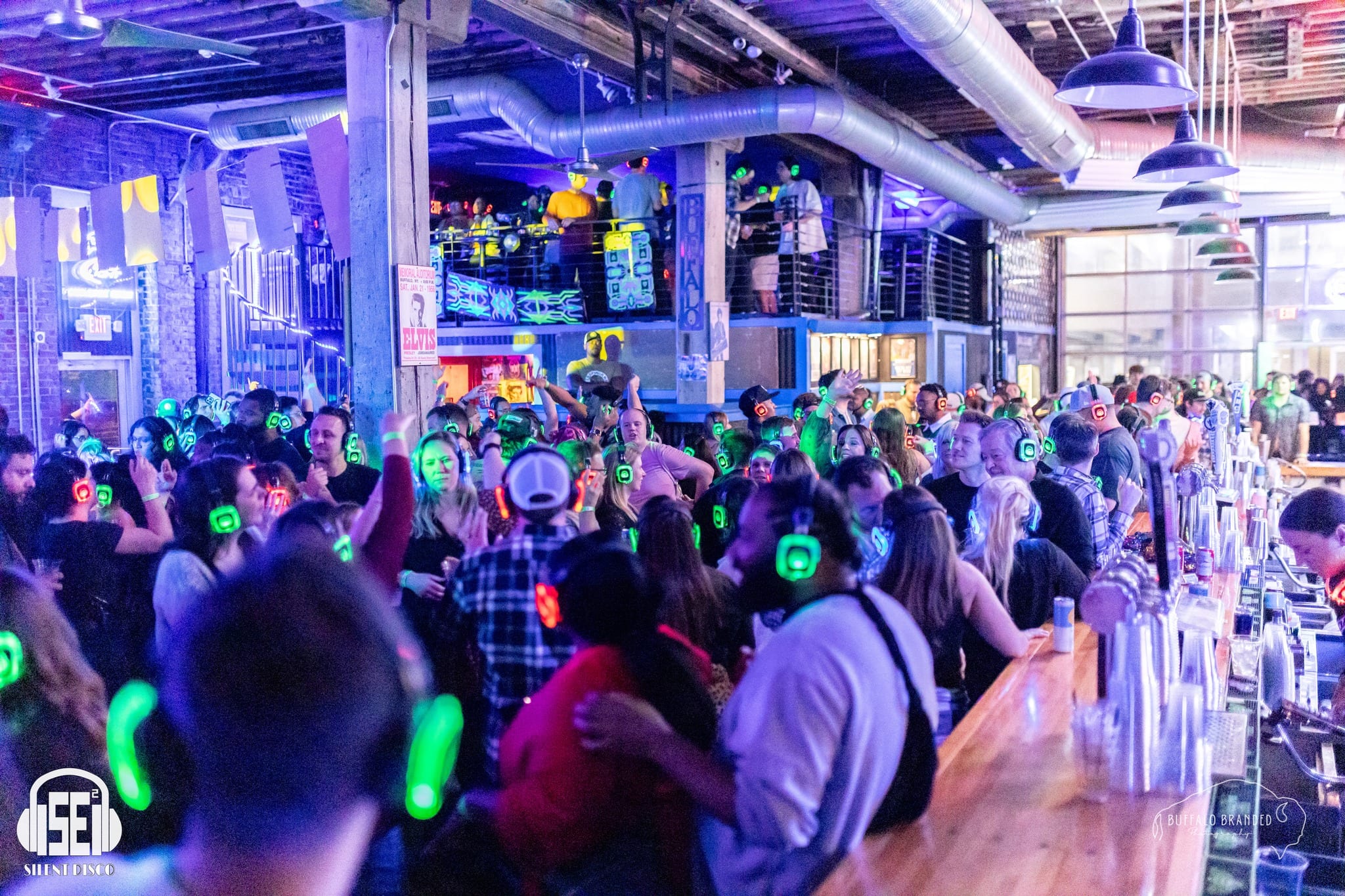 SE2 Silent Disco guests at Buffalo Iron Works in Buffalo.