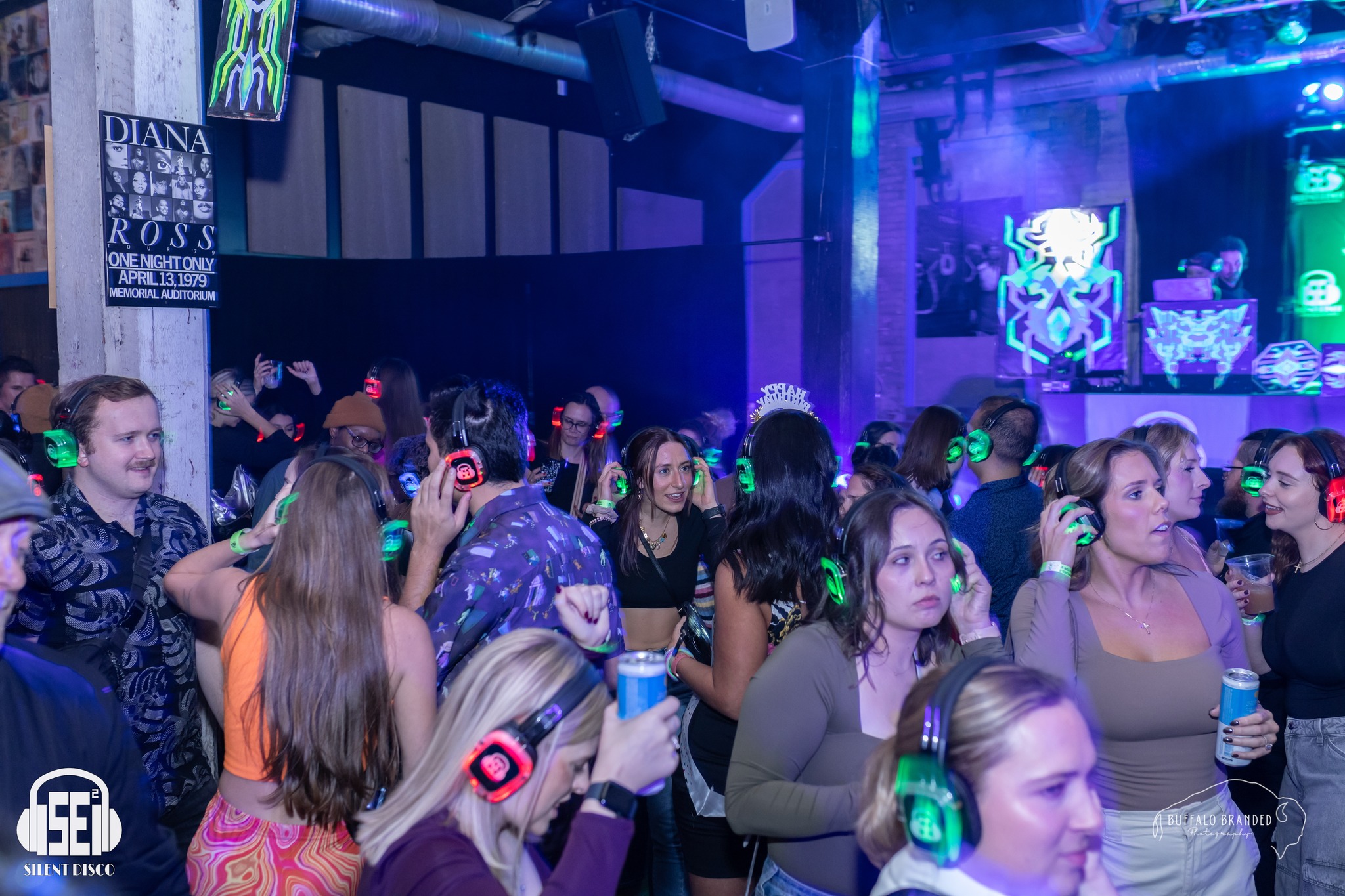 SE2 Silent Disco guests at Buffalo Iron Works in Buffalo.