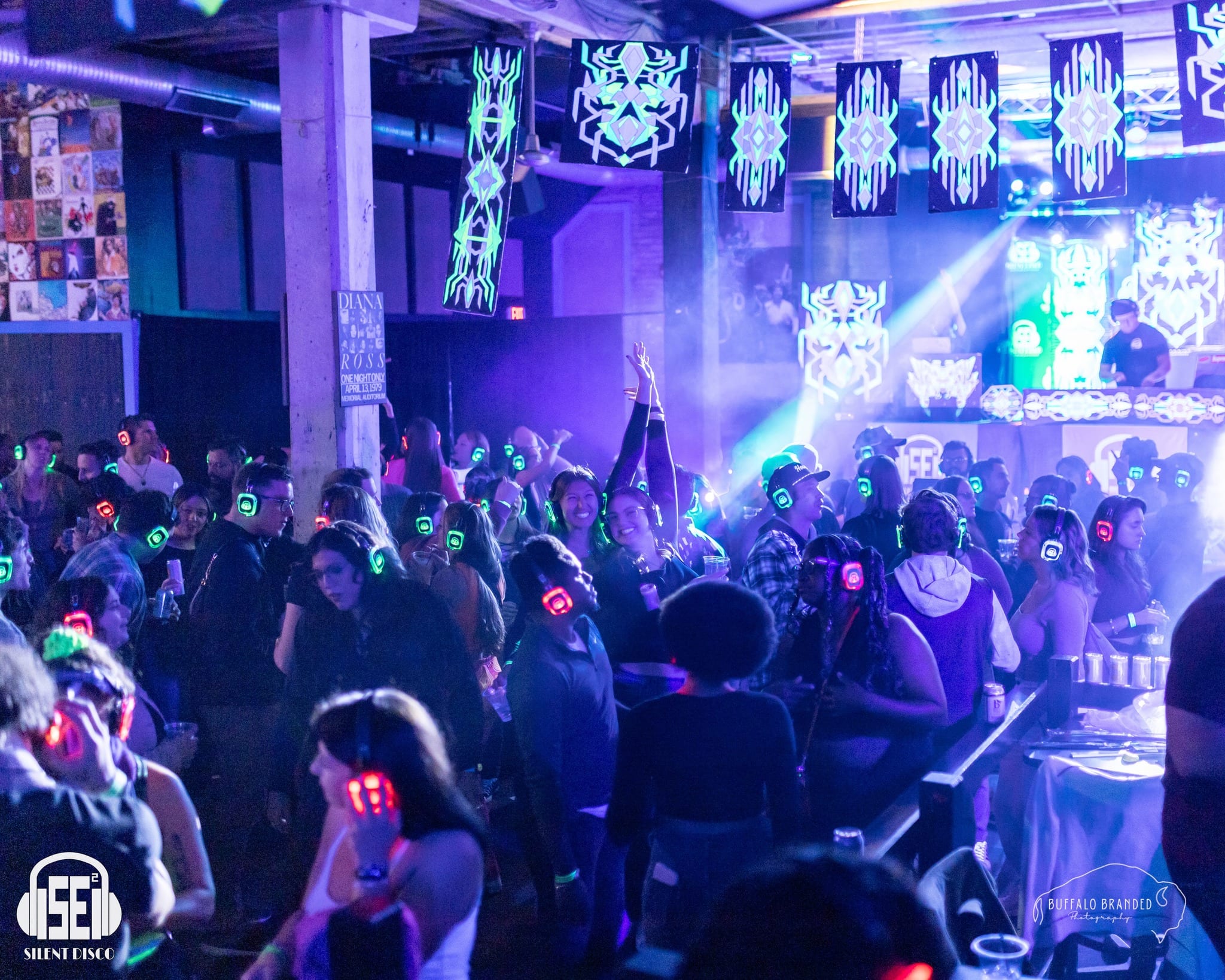 SE2 Silent Disco guests at Buffalo Iron Works in Buffalo.