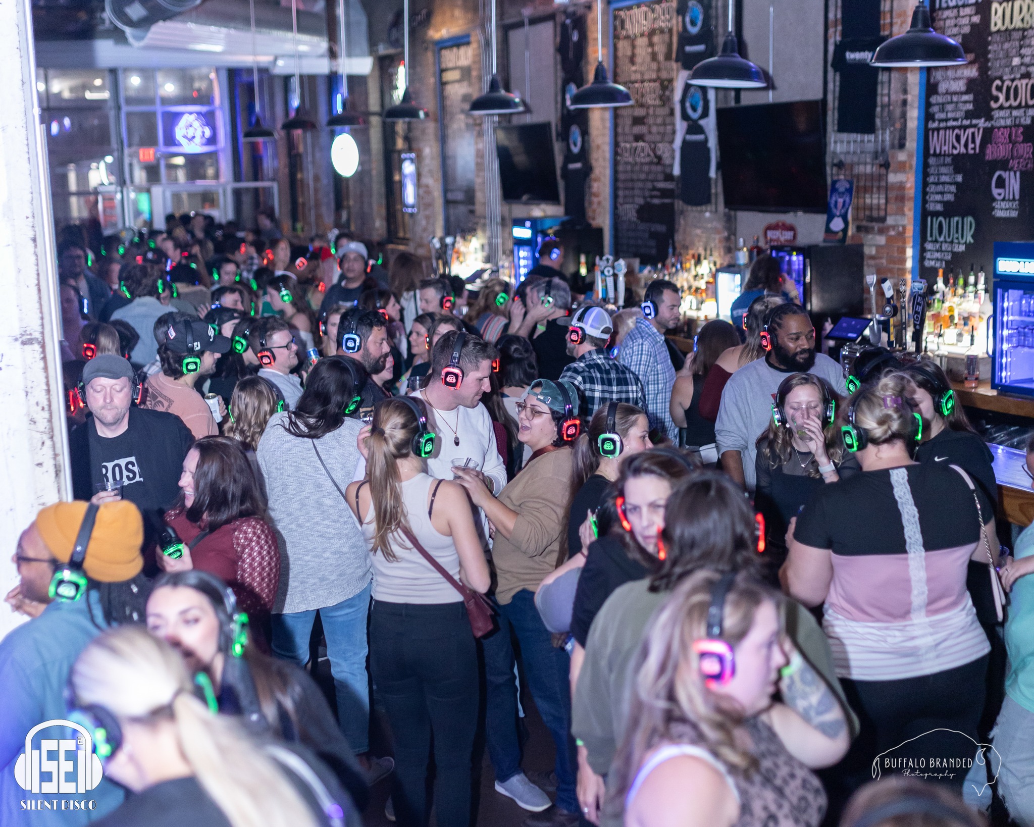 SE2 Silent Disco guests at Buffalo Iron Works in Buffalo.