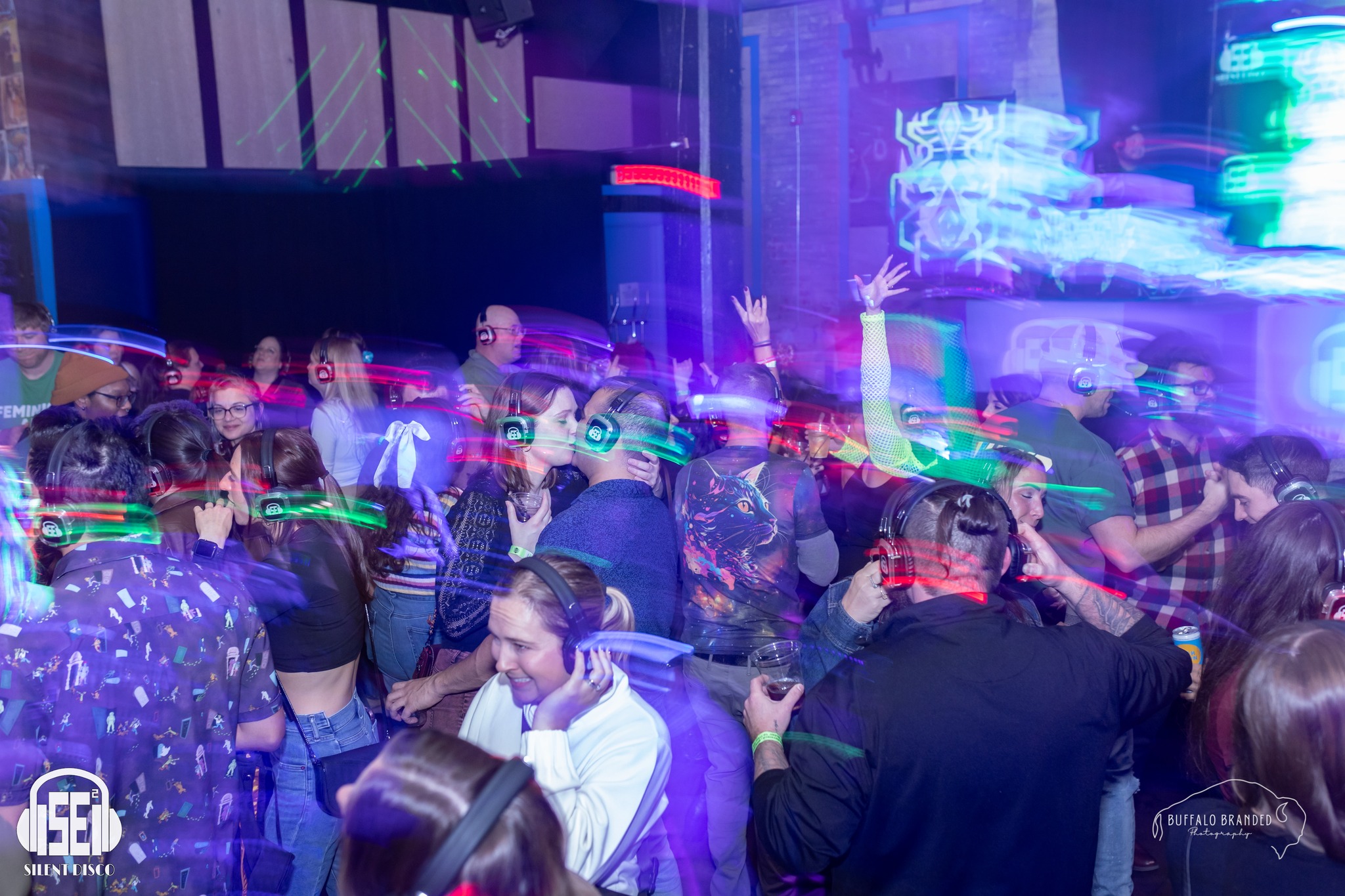 SE2 Silent Disco guests at Buffalo Iron Works in Buffalo.