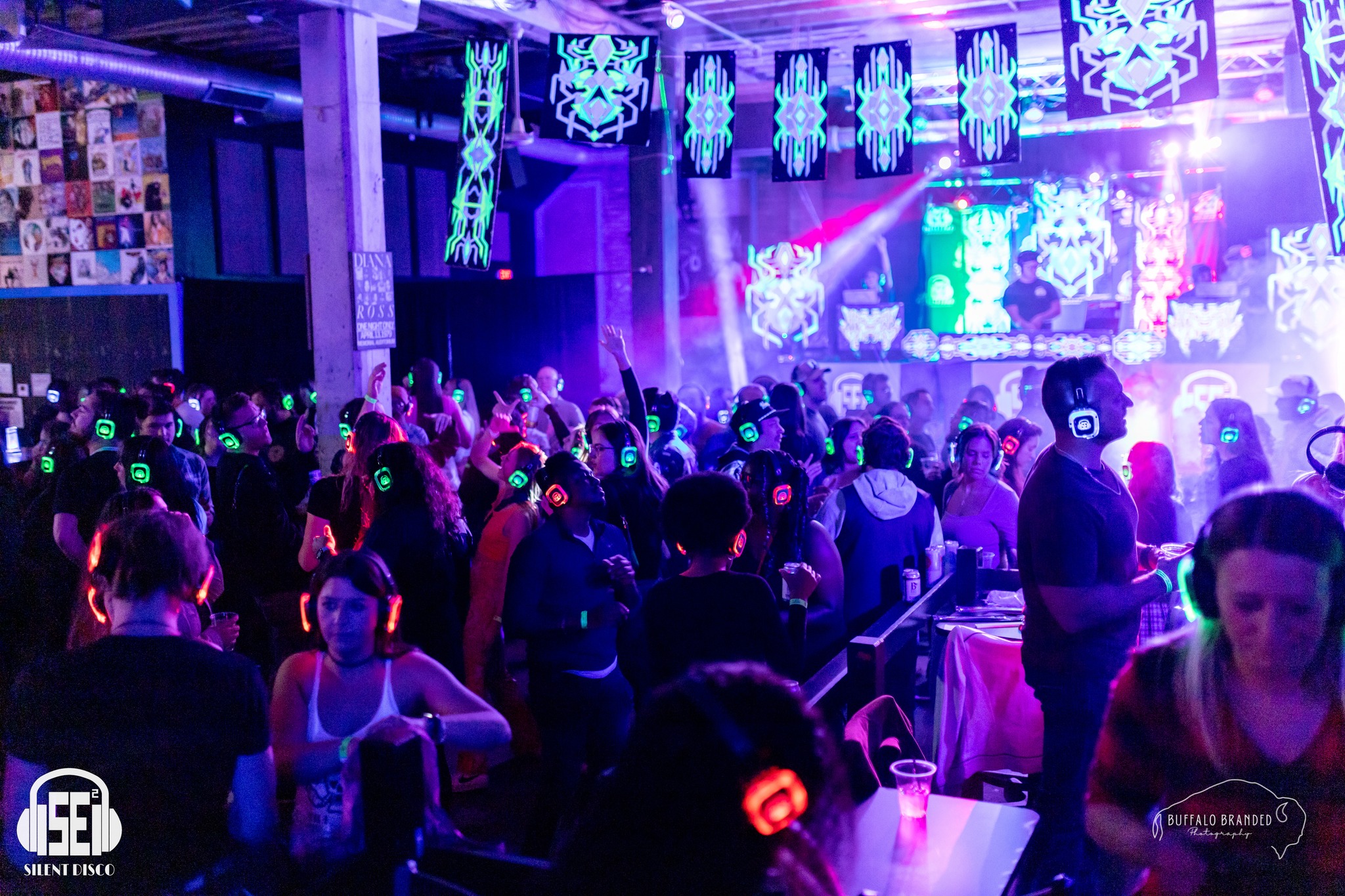 SE2 Silent Disco guests at Buffalo Iron Works in Buffalo.