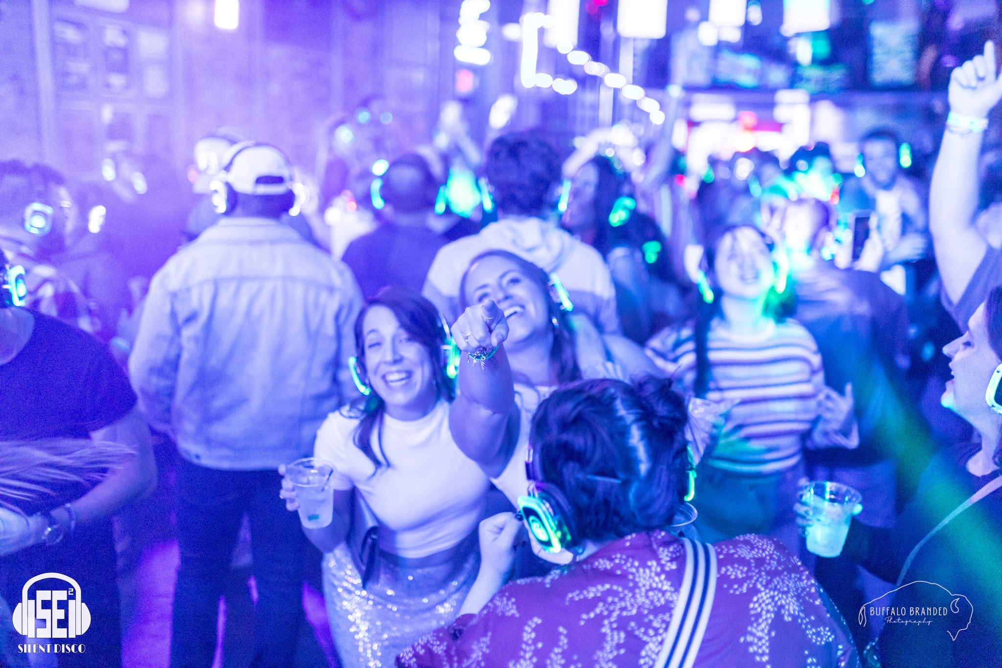SE2 Silent Disco guests at Buffalo Iron Works in Buffalo.