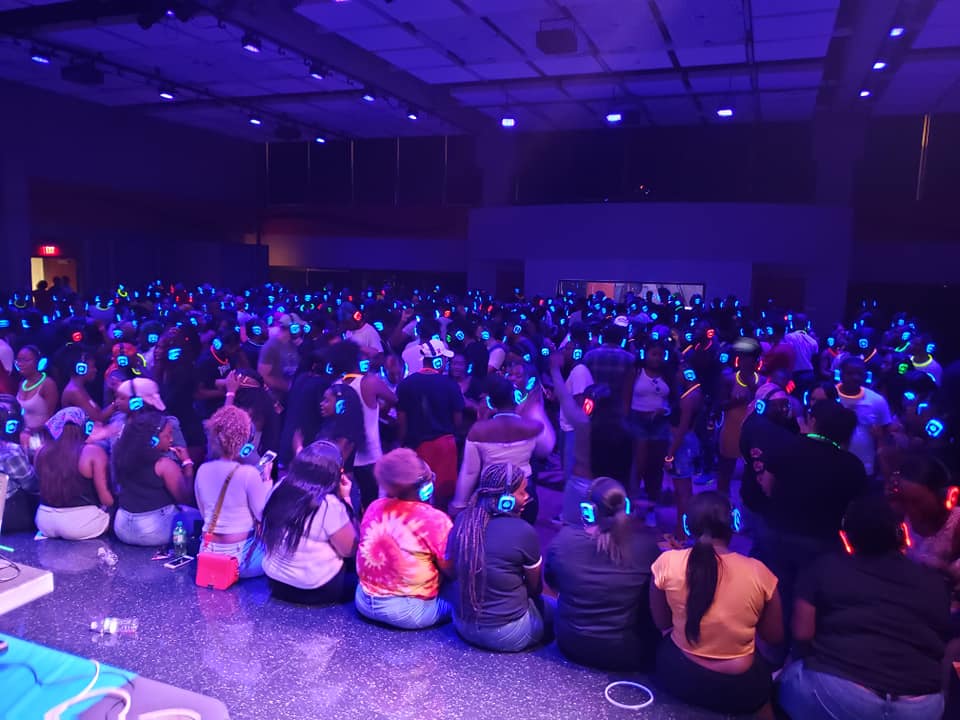 SE2 Silent Disco guests at Buffalo State University in Buffalo.
