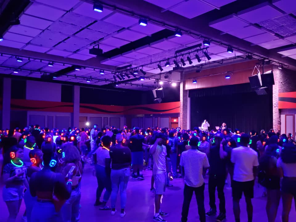 SE2 Silent Disco guests at Buffalo State University in Buffalo.
