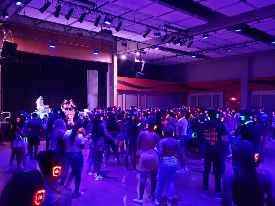SE2 Silent Disco guests at Buffalo State University in Buffalo.