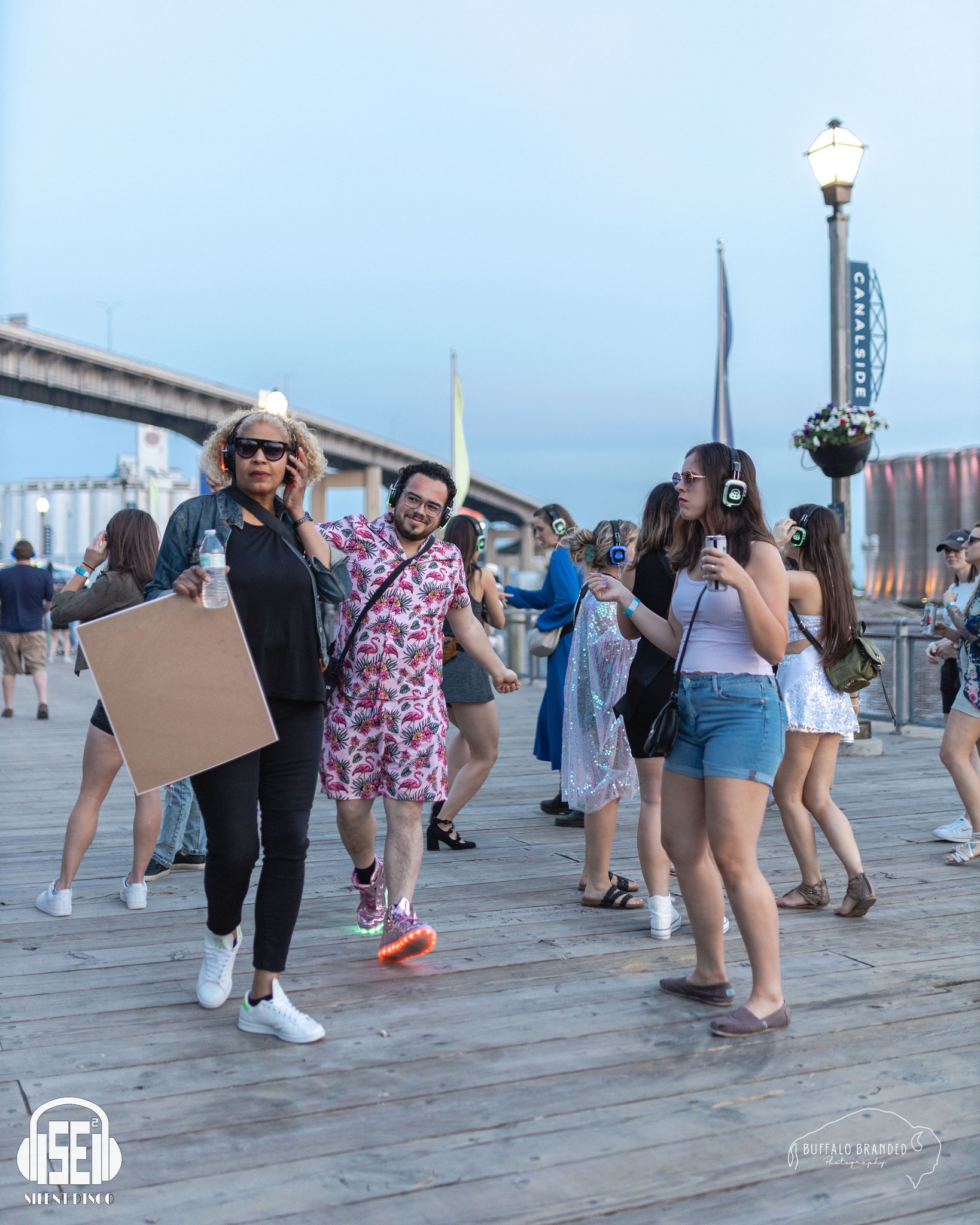 SE2 Silent Disco guests at Canalside in Buffalo.