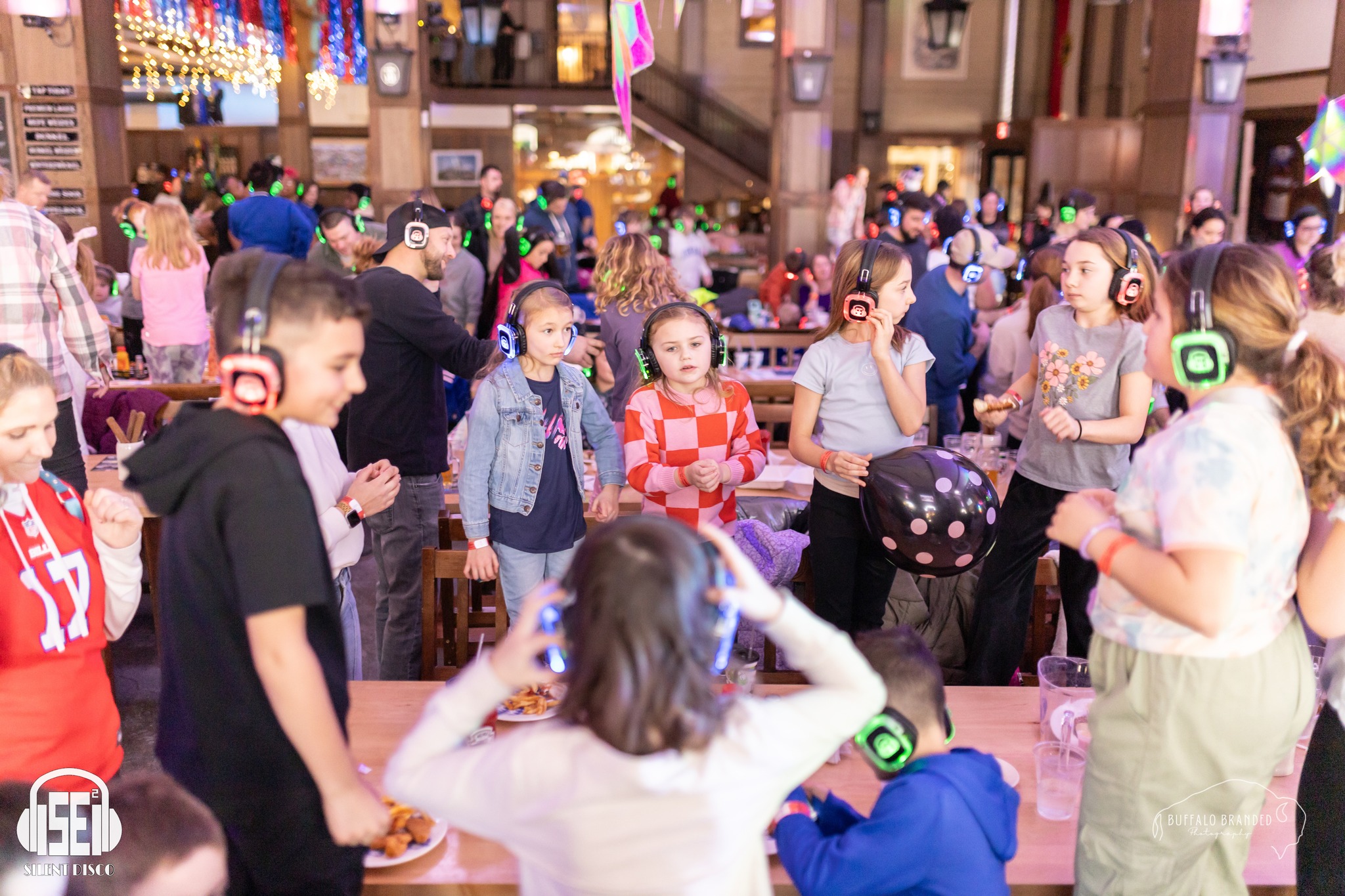 SE2 Silent Disco guests at Hofbräuhaus Buffalo in Buffalo.