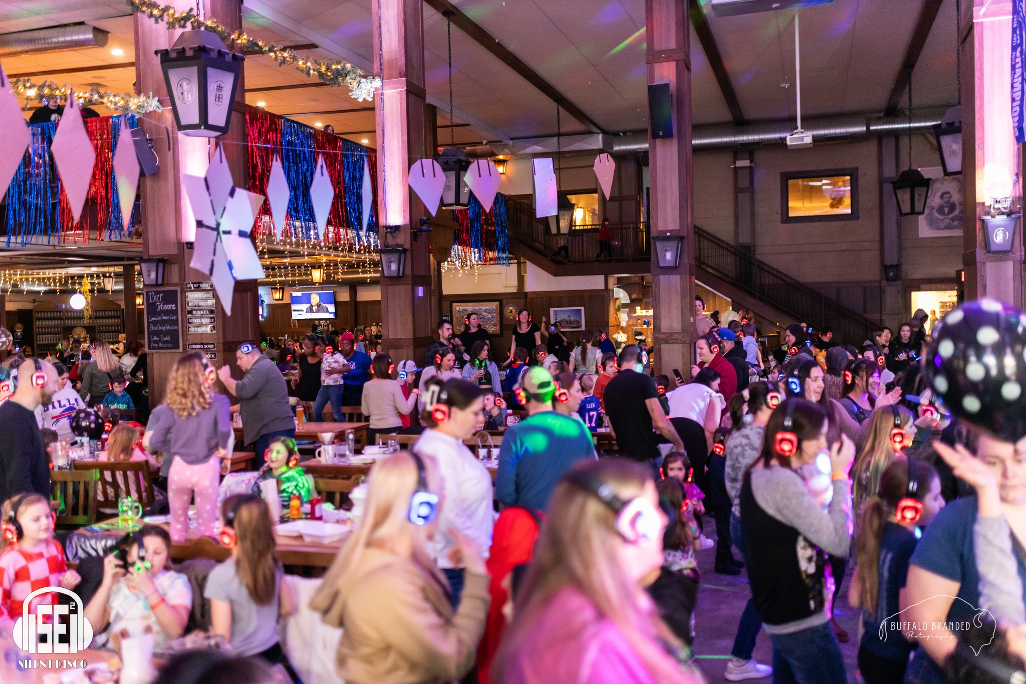 SE2 Silent Disco guests at Hofbräuhaus Buffalo in Buffalo.