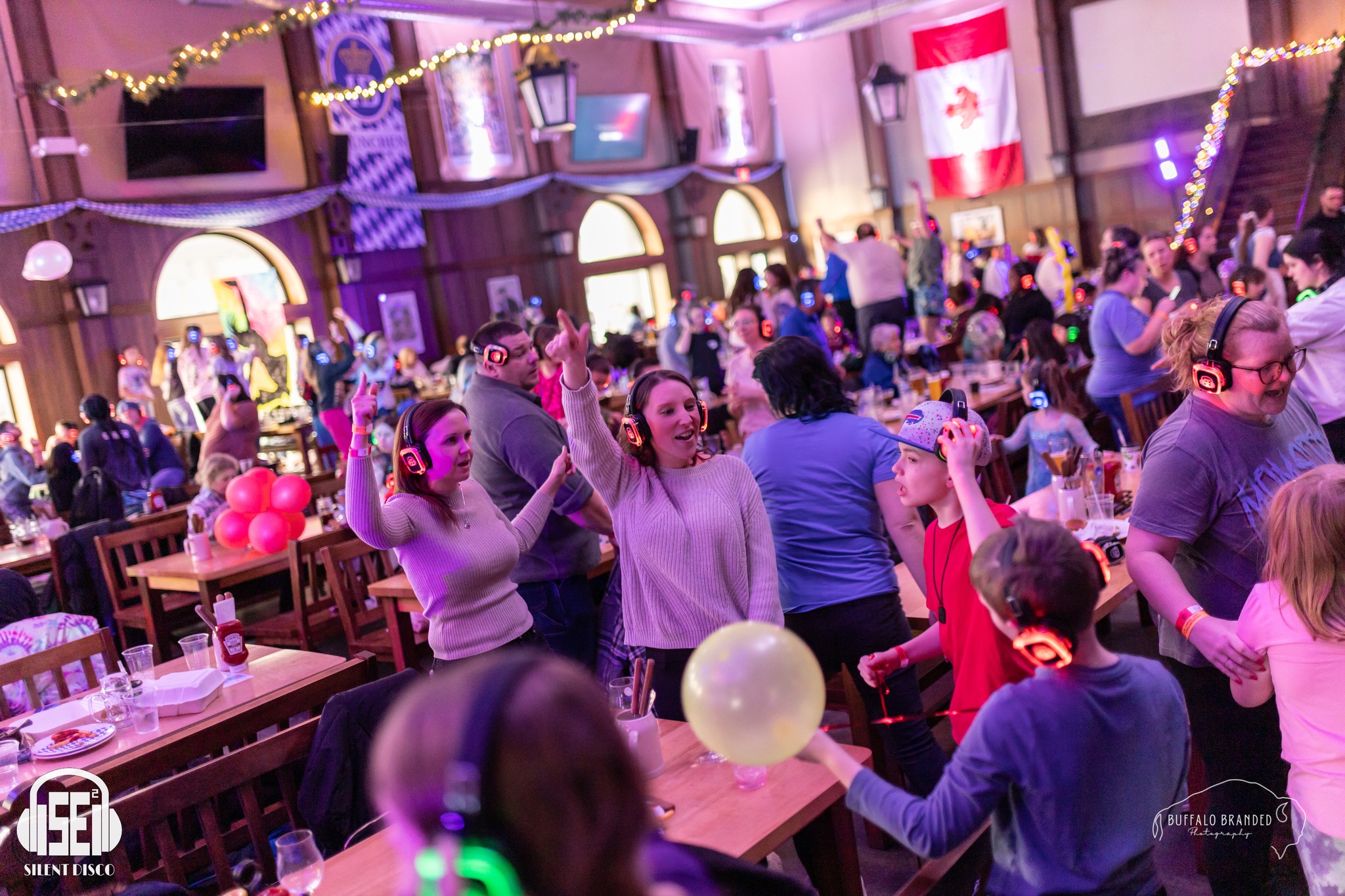 SE2 Silent Disco guests at Hofbräuhaus Buffalo in Buffalo.